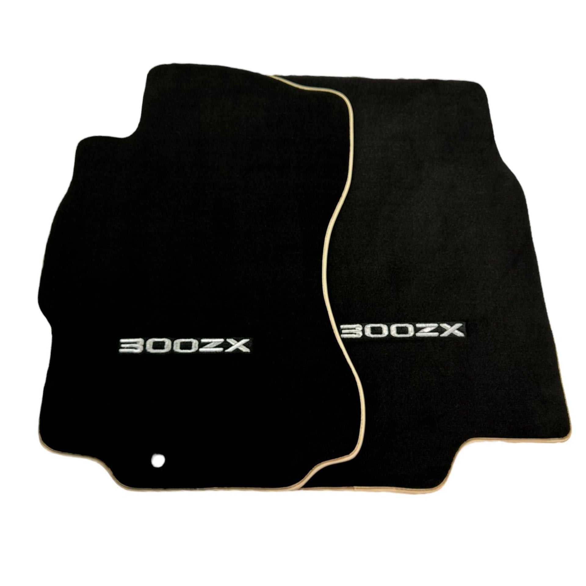 Black Floor Mats For Nissan 300ZX (1990-2000) Beige Trim - AutoWin
