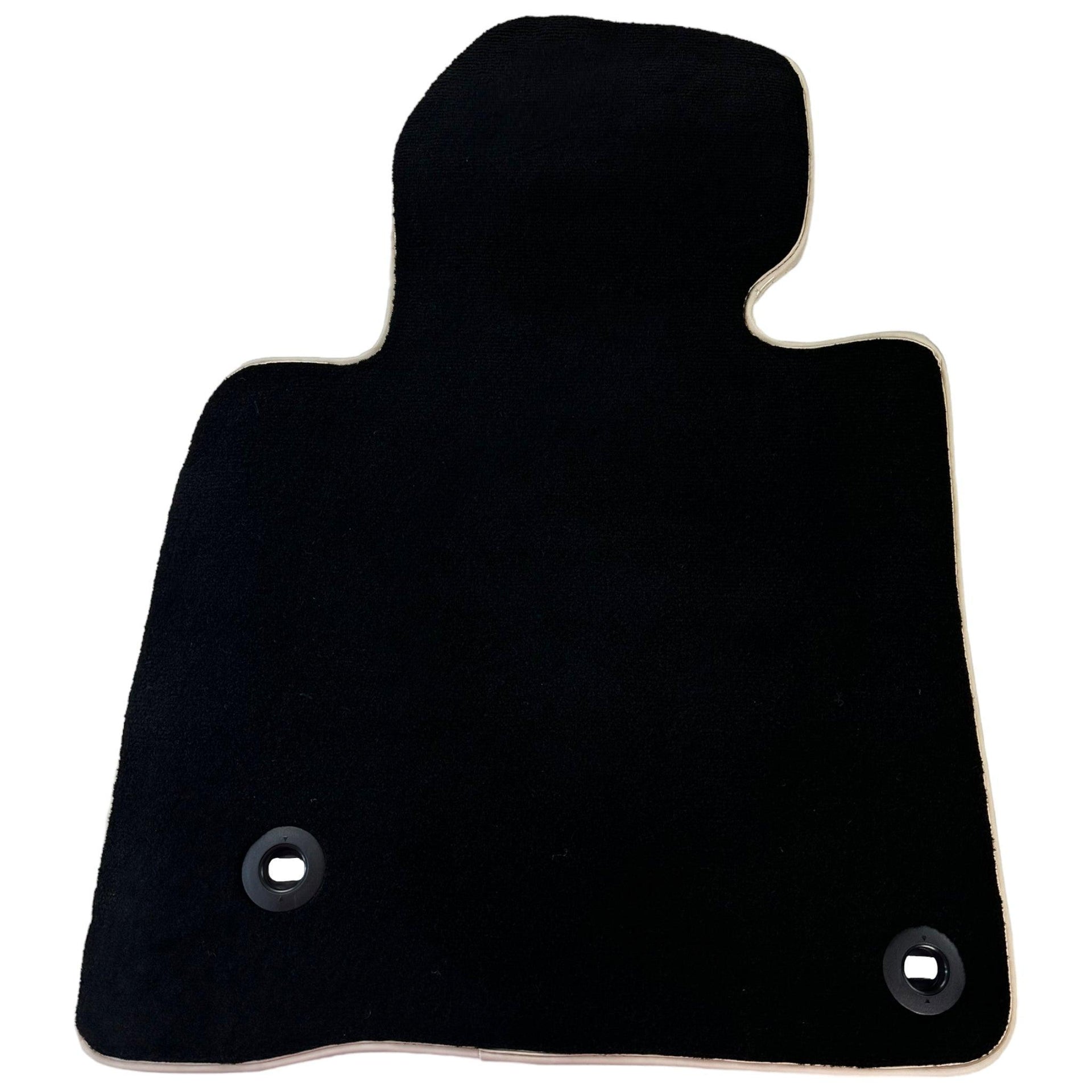 Black Floor Mats For Toyota Land Cruiser 150 (2009-2022) | Beige Trim - AutoWin