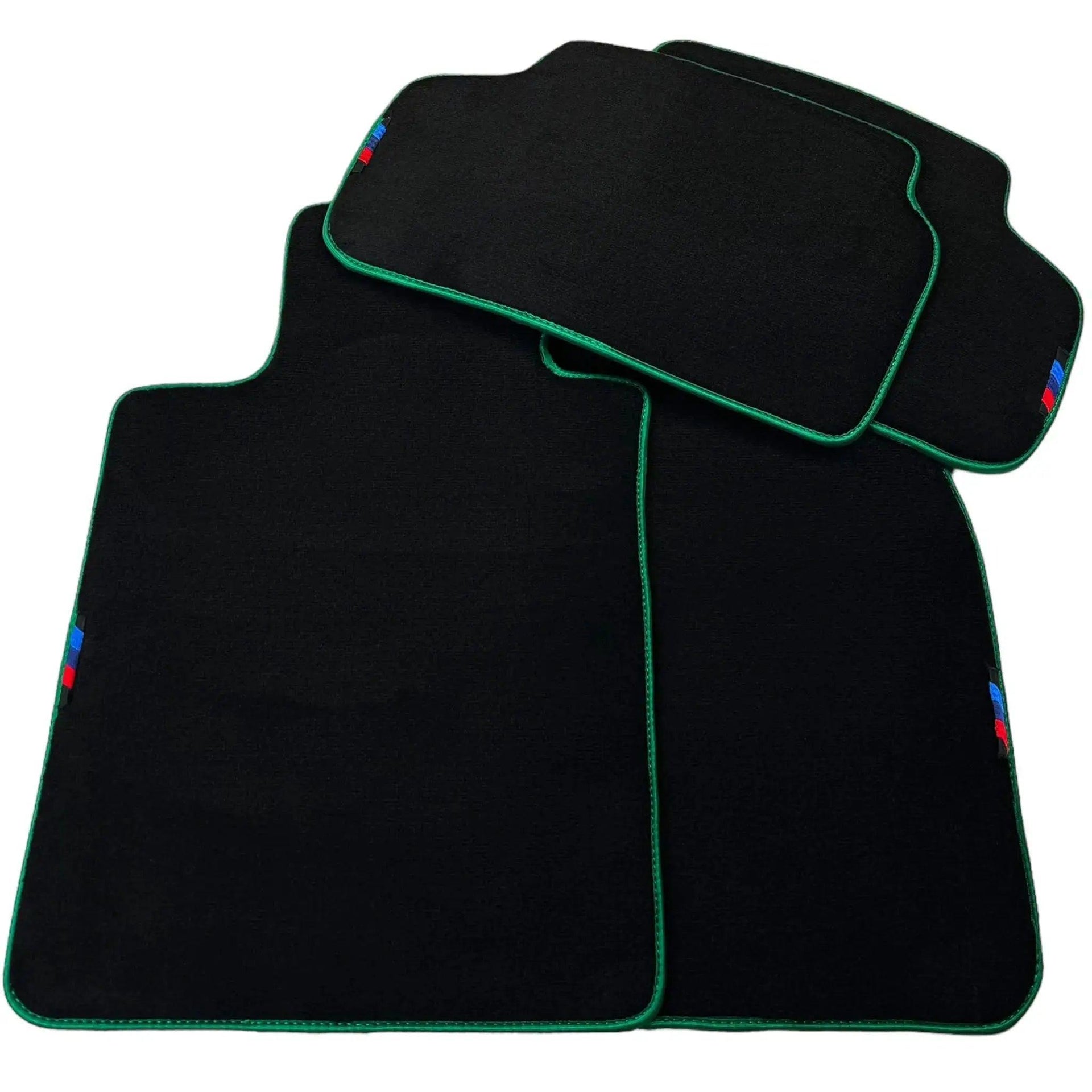 Black Mats For BMW 3 Series E36 Convertible | Green Trim - AutoWin