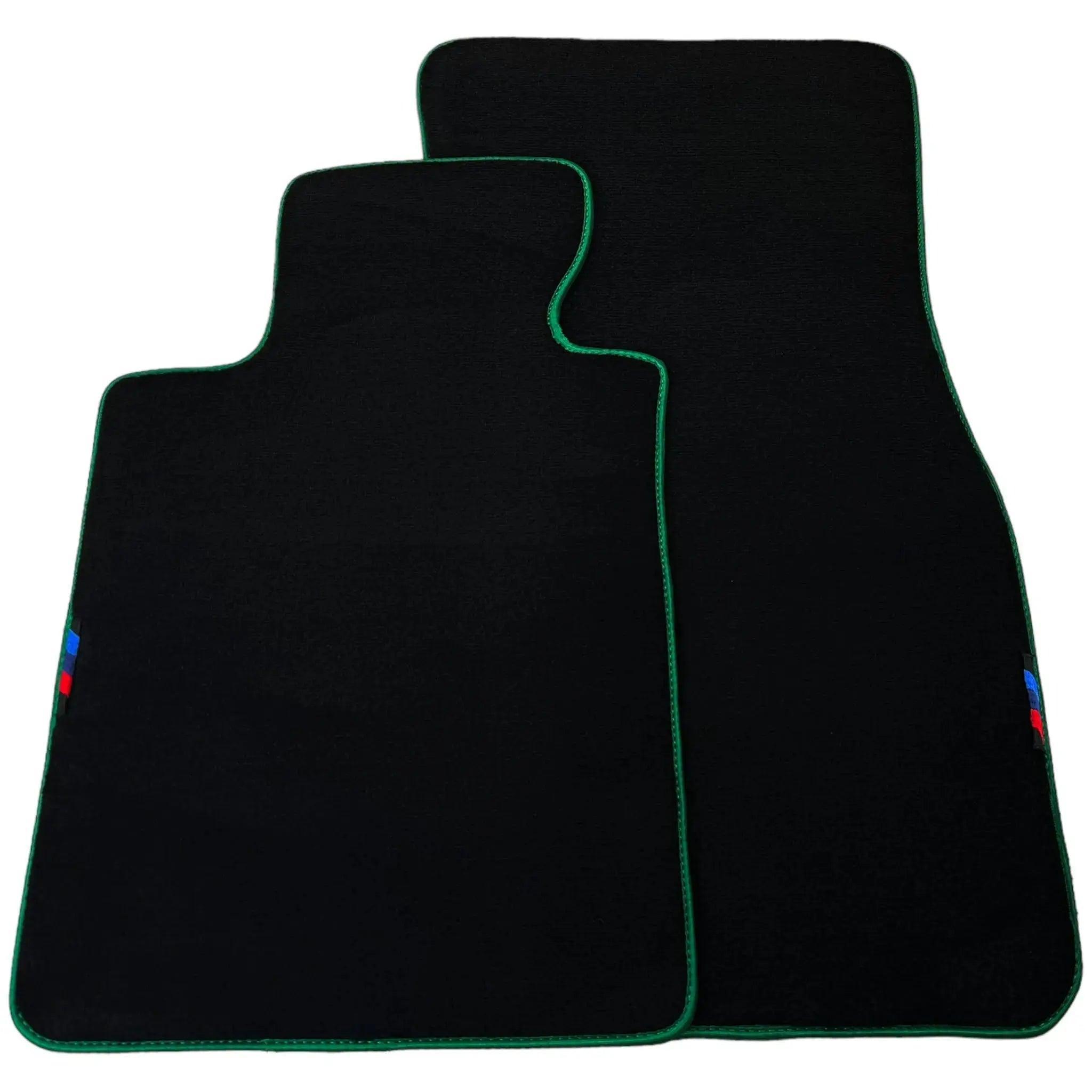 Black Mats For BMW 5 Series E61 Wagon | Green Trim - AutoWin