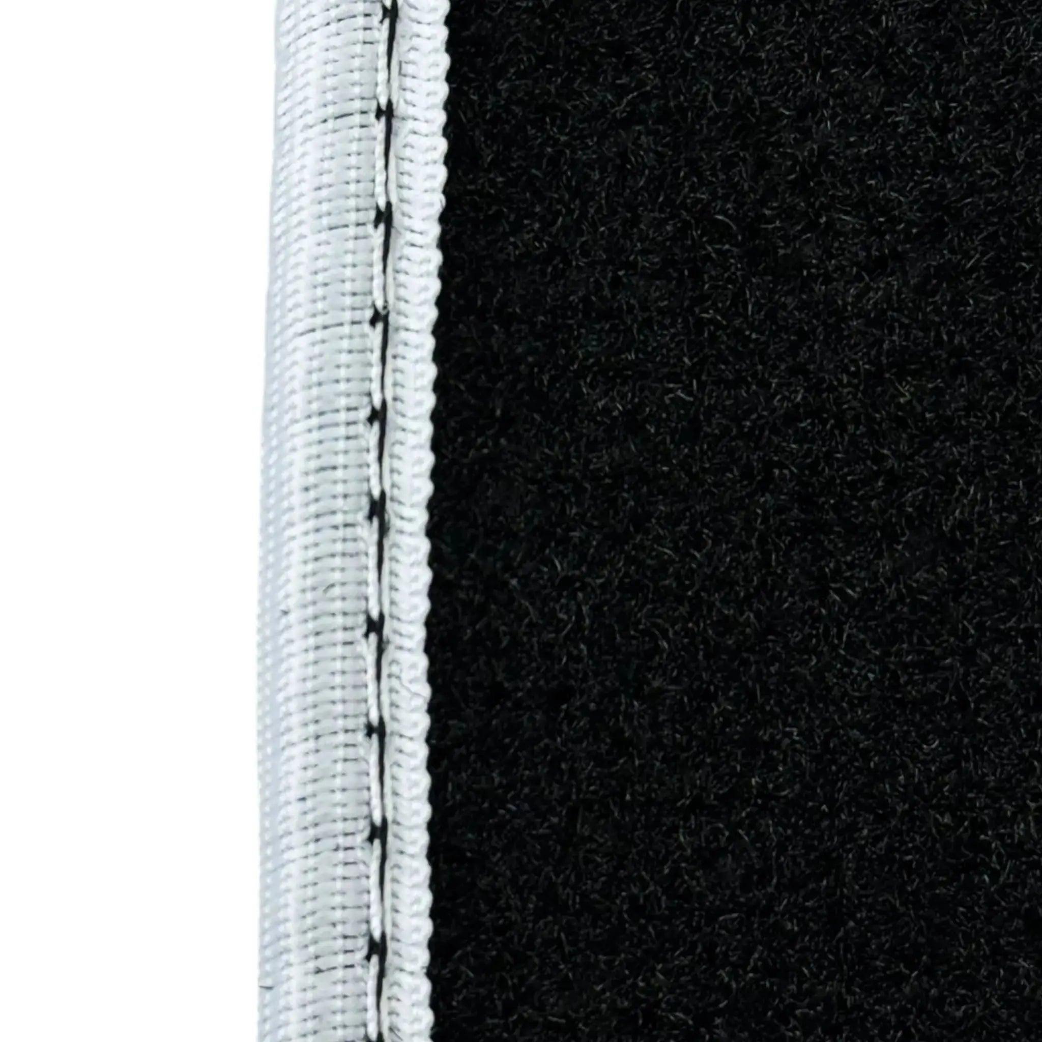 Black Mats For BMW 5 Series E61 Wagon | White Trim - AutoWin