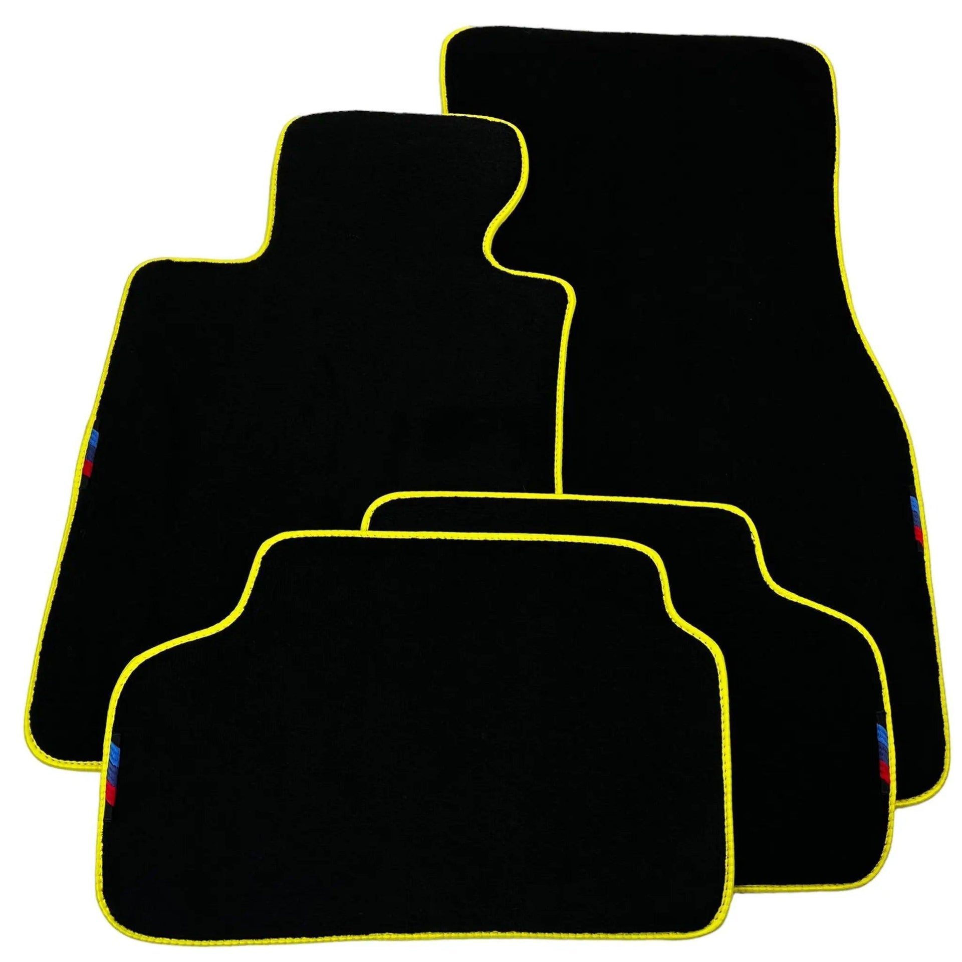Black Mats For BMW 8 Series E31 2-door Coupe | Yellow Trim - AutoWin