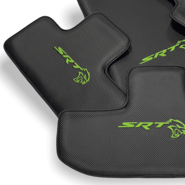 Carbon Leather Floor Mats For Dodge Challenger Srt 2011-2021 - AutoWin