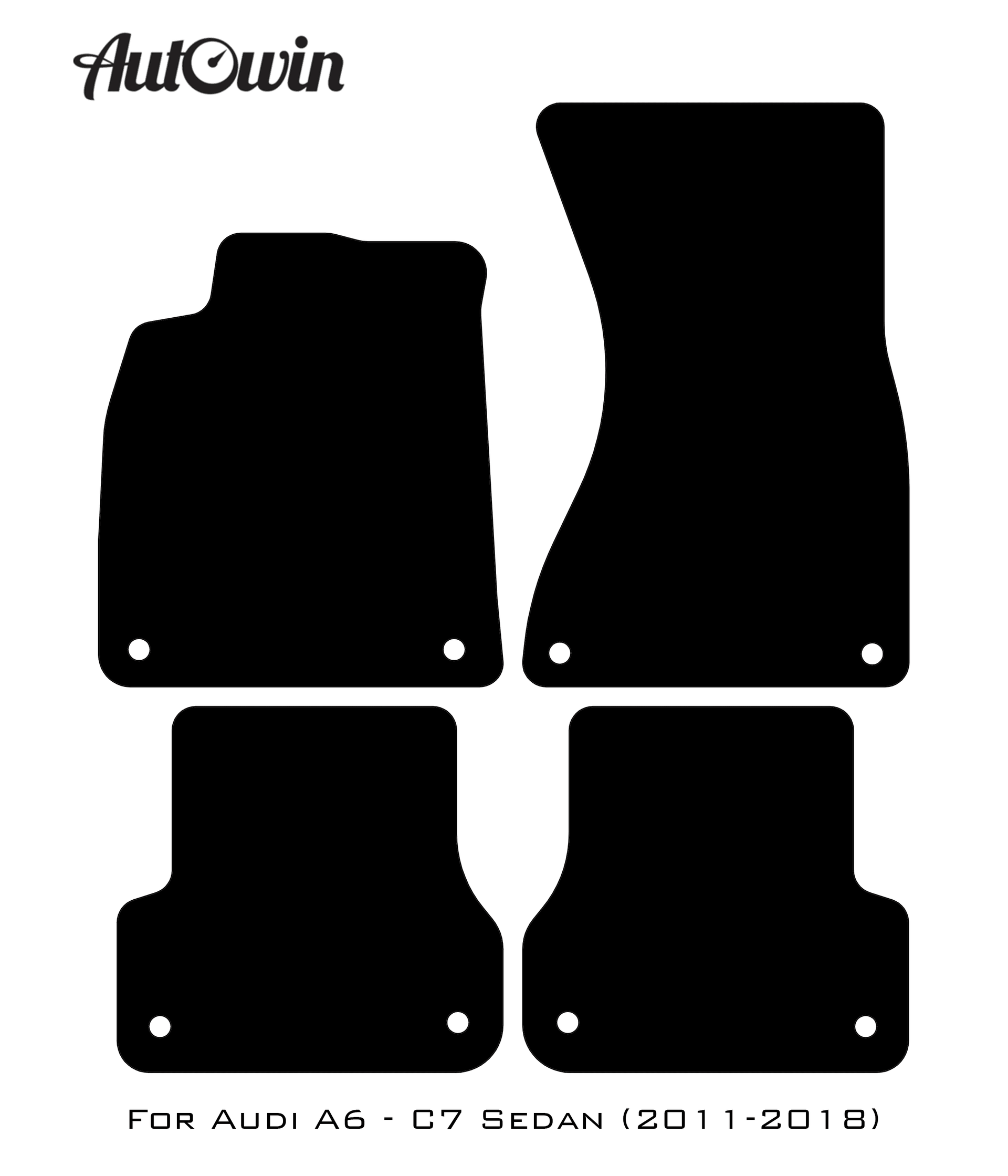 Floor Mats for Audi A6 - C7 Sedan (2011-2018) ER56 Design - AutoWin