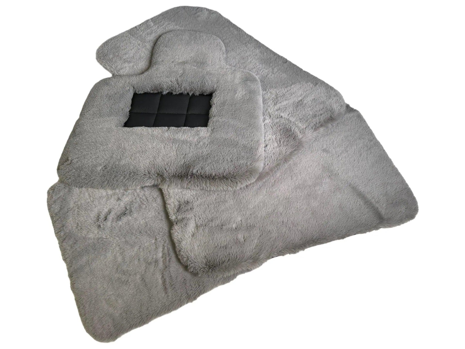 Gray Sheepskin Floor Mats For Bentley Bentayga Er56 Design Brand - AutoWin
