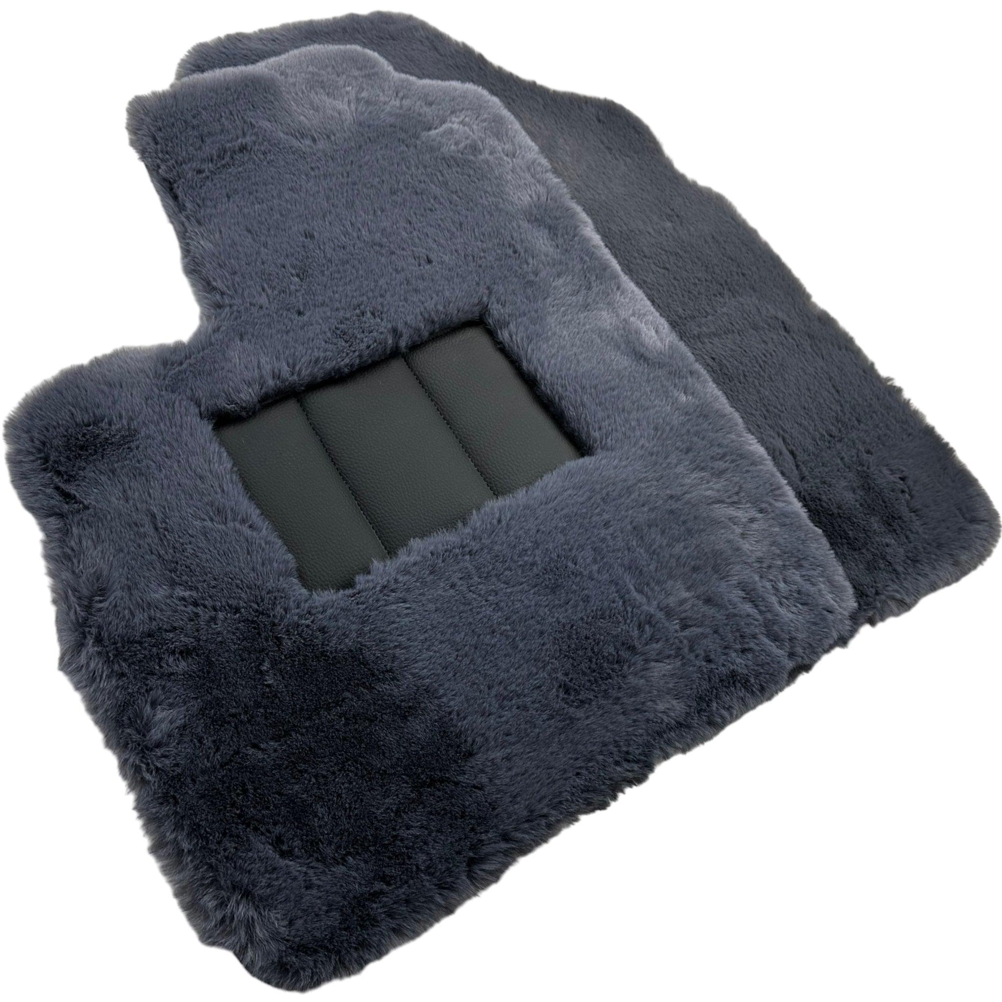 Gray Sheepskin Floor Mats For Bentley Continental GTC (2011-2018) ER56 Design - AutoWin