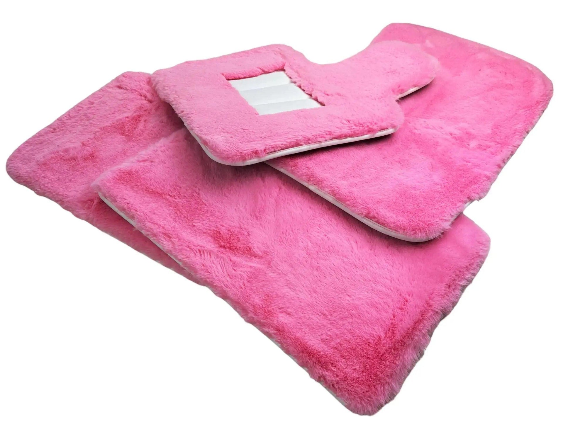 Pink Sheepskin Floor Mats For Bentley Bentayga Er56 Design Brand - AutoWin