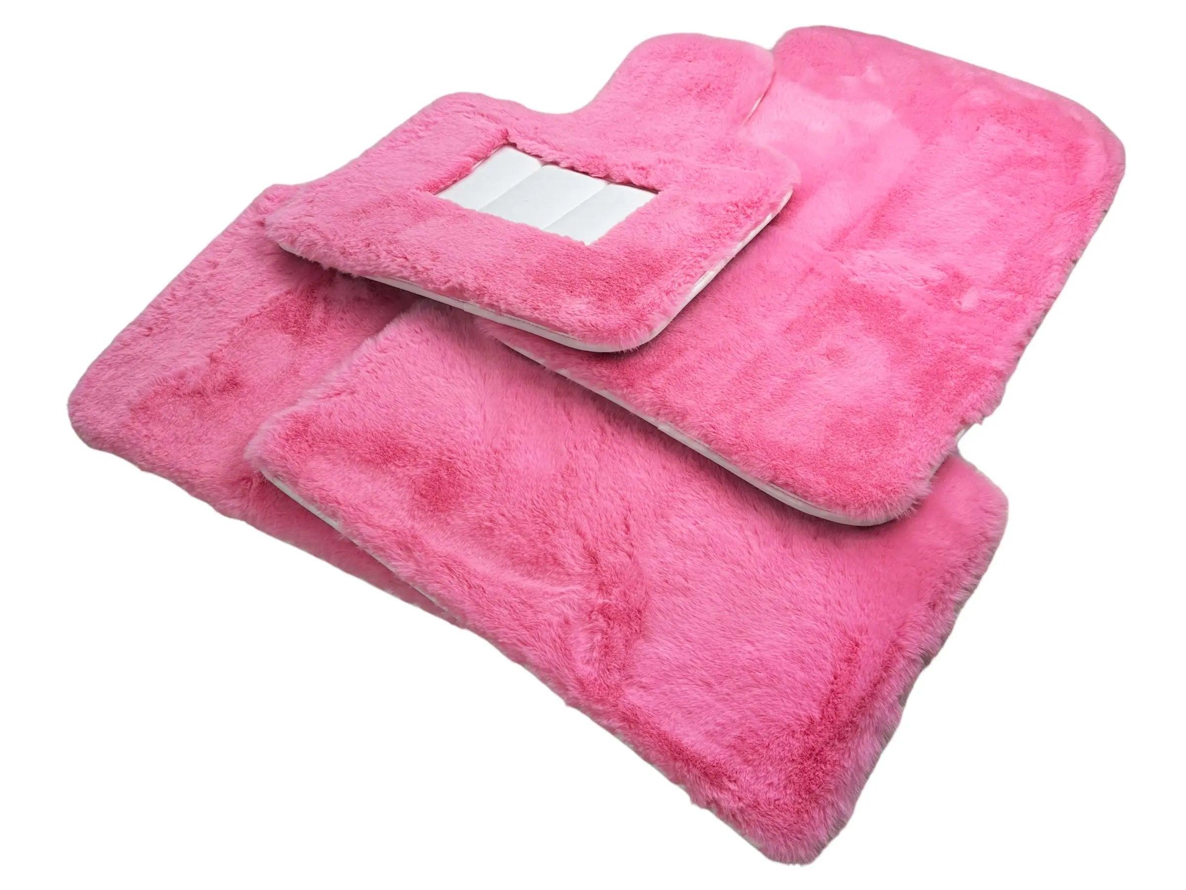 Pink Sheepskin Floor Mats For Rolls Royce Cullinan Rr31 2018-2023 Er56 Design Brand - AutoWin