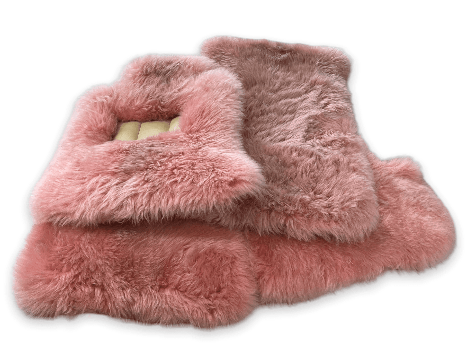Pink Sheepskin Floor Mats For Rolls Royce Spectre (2023-2024) Design Brand - AutoWin