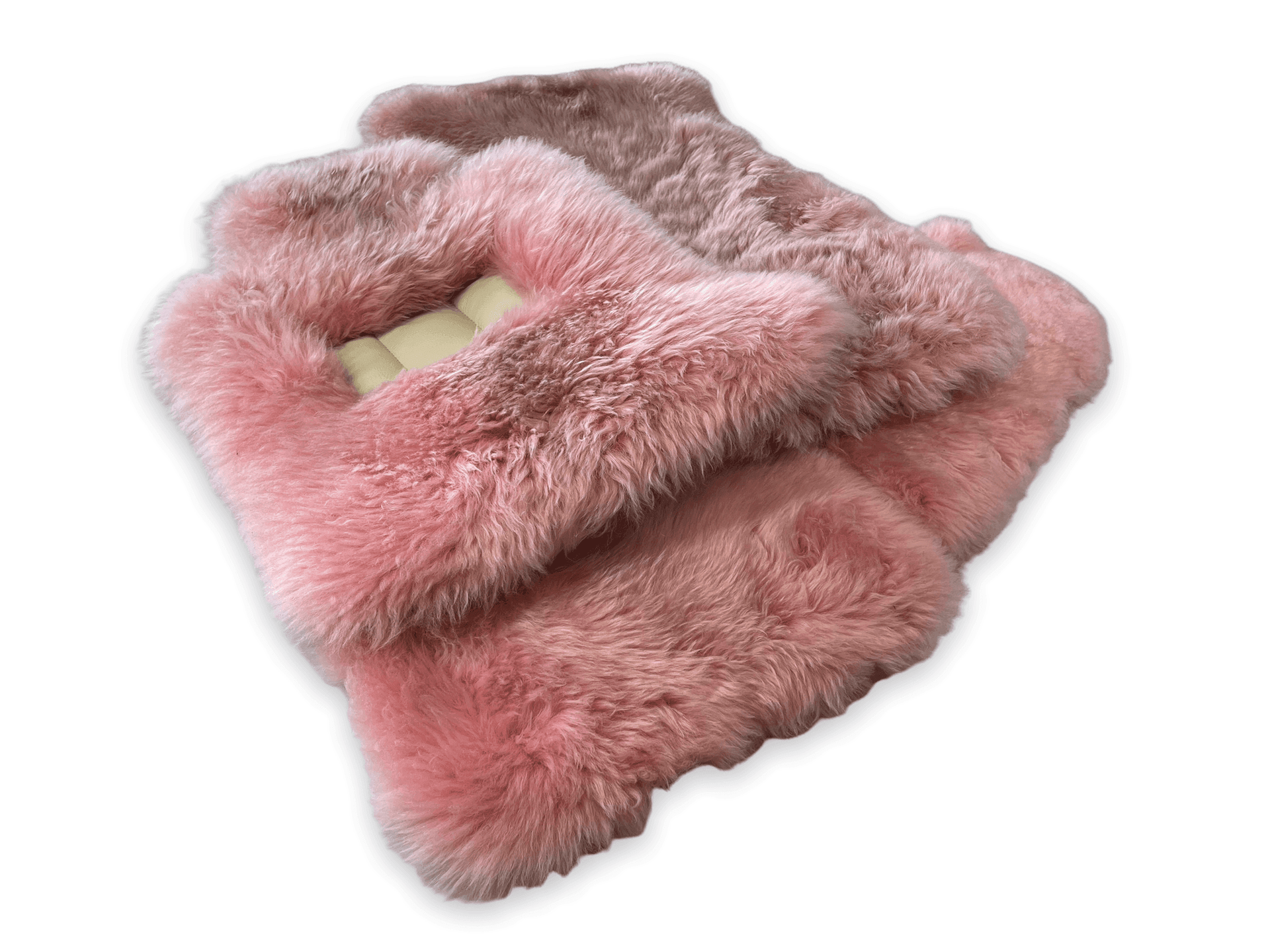 Pink Sheepskin Floor Mats For Rolls Royce Spectre (2023-2024) Design Brand - AutoWin