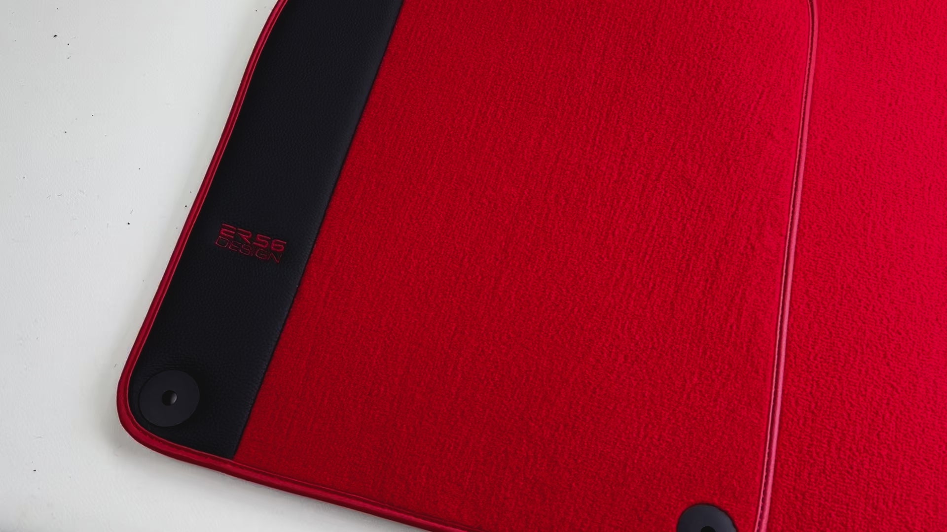 Red Floor Mats for Porsche 718 Cayman (2017-2023) with Leather - AutoWin