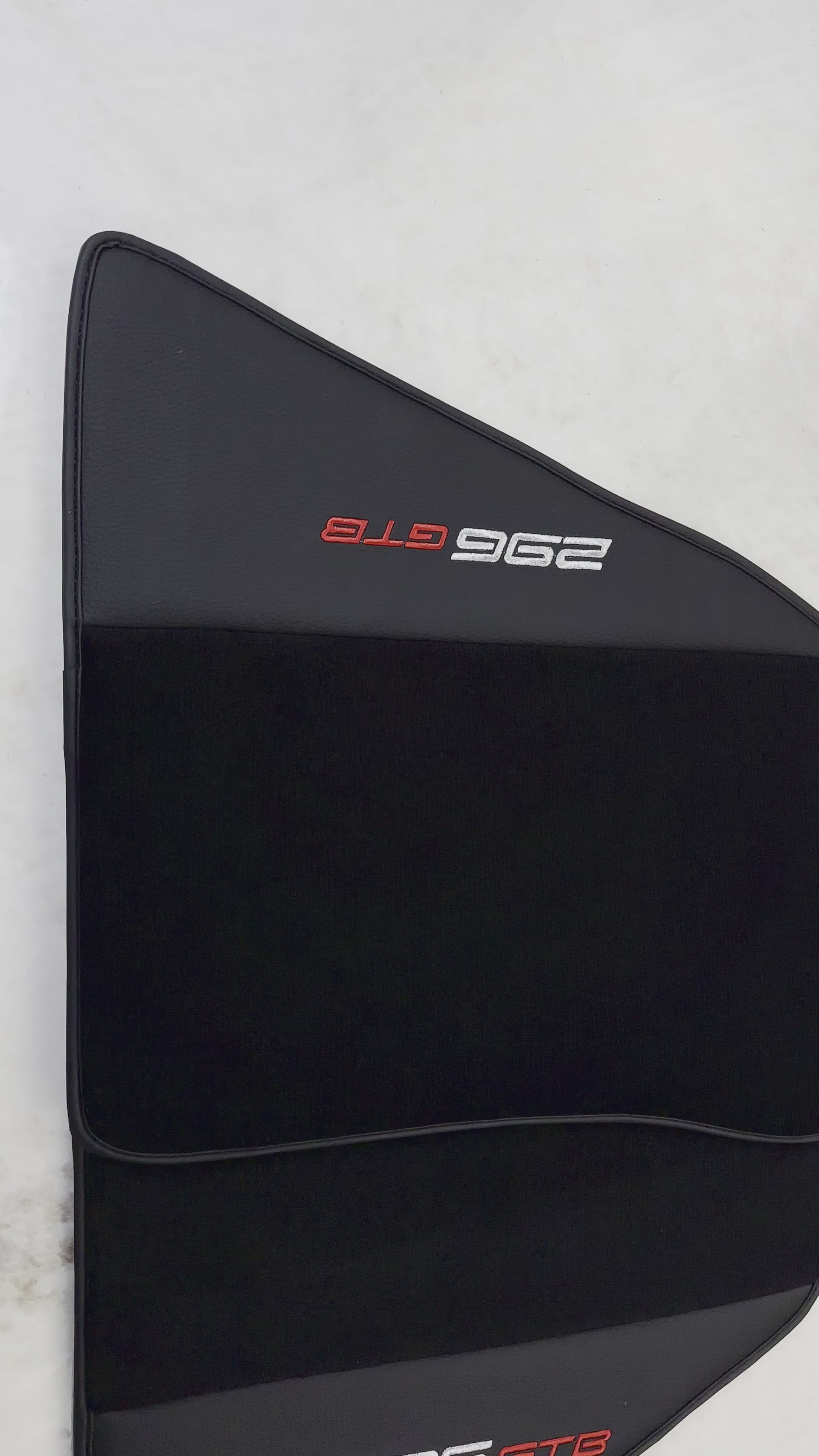 Black Floor Mats for Ferrari 296 GTB (2022-2025) with Leather - AutoWin