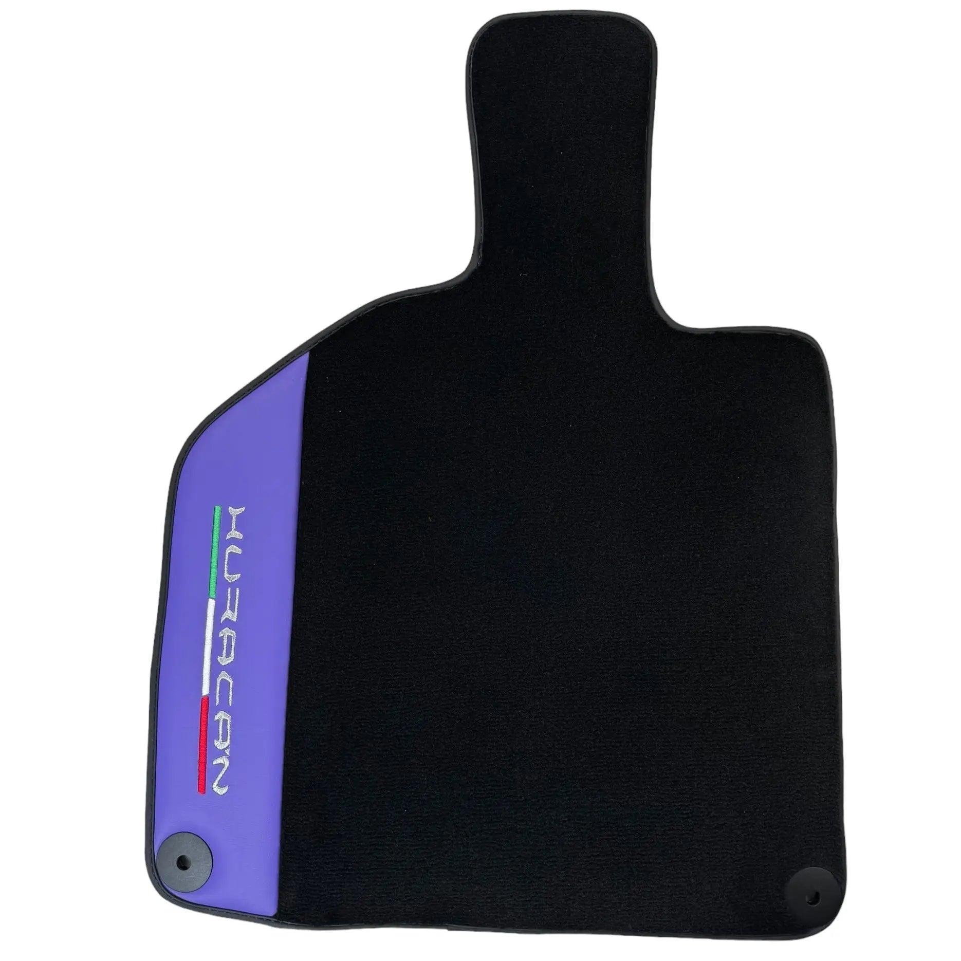 Purple Leather Black Floor Mats for Lamborghini Huracan | Black Trim - AutoWin