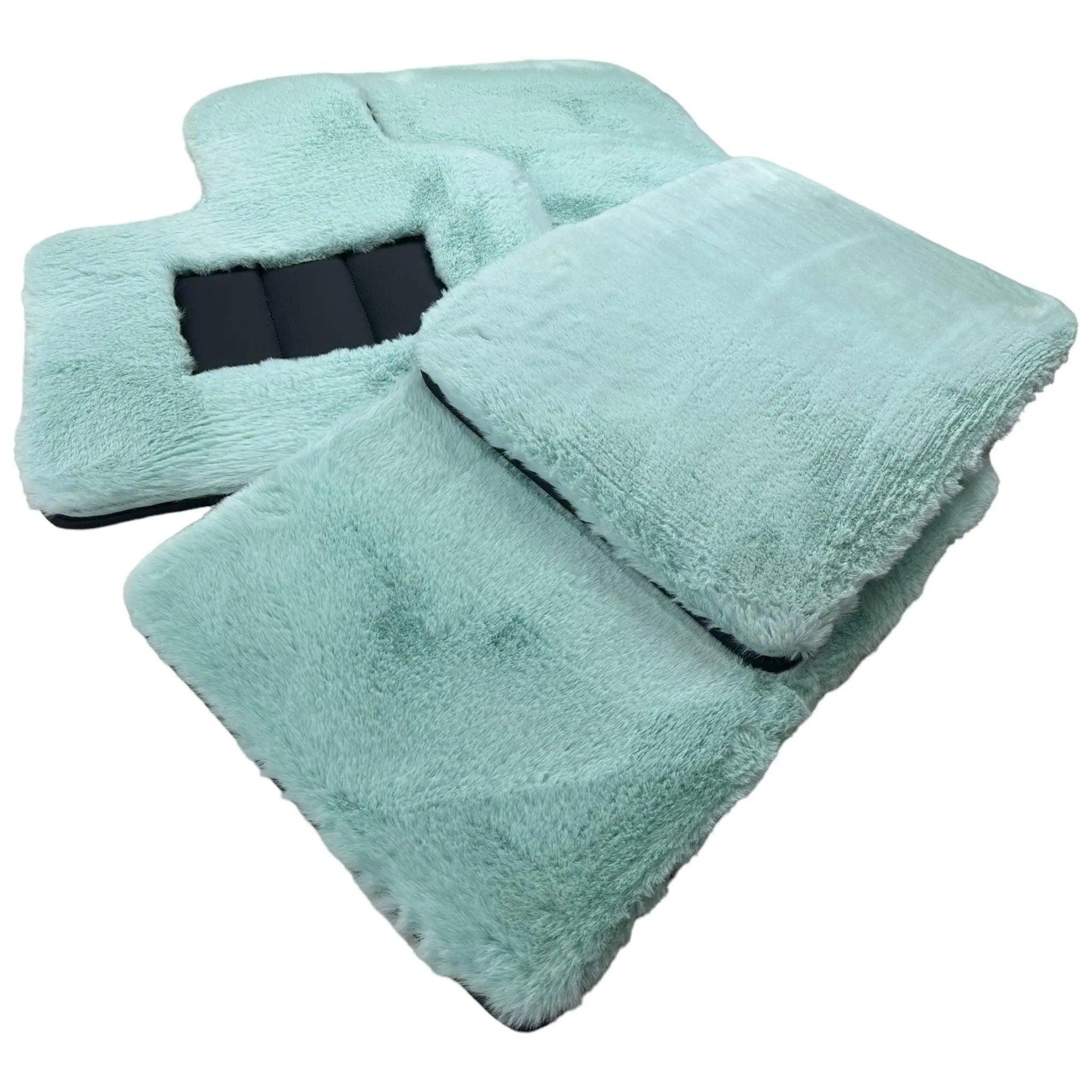 Tiffany Blue Sheepskin Floor Mats For Rolls Royce Phantom 2003–2016 Er56 Design Brand - AutoWin