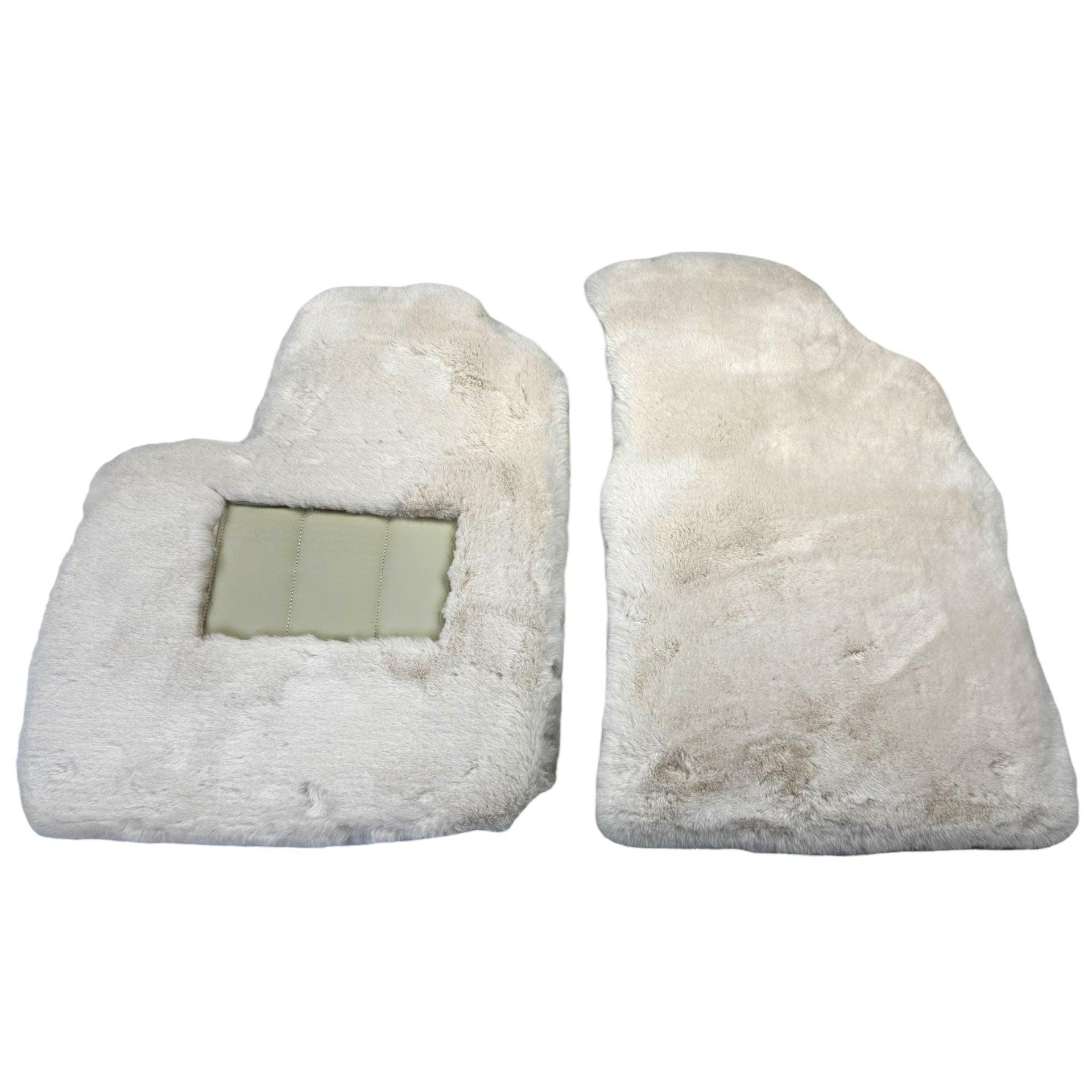 White Sheepskin Floor Mats for Bentley Continental GT (2018-2023) ER56 Design - AutoWin