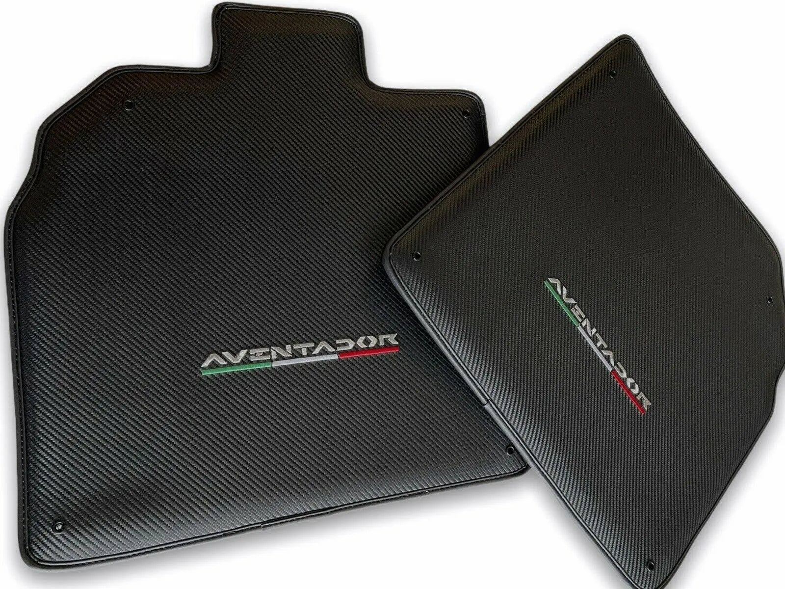 Floor Mats for Lamborghini Aventador Carbon Fiber Leather Limited Edition - AutoWin