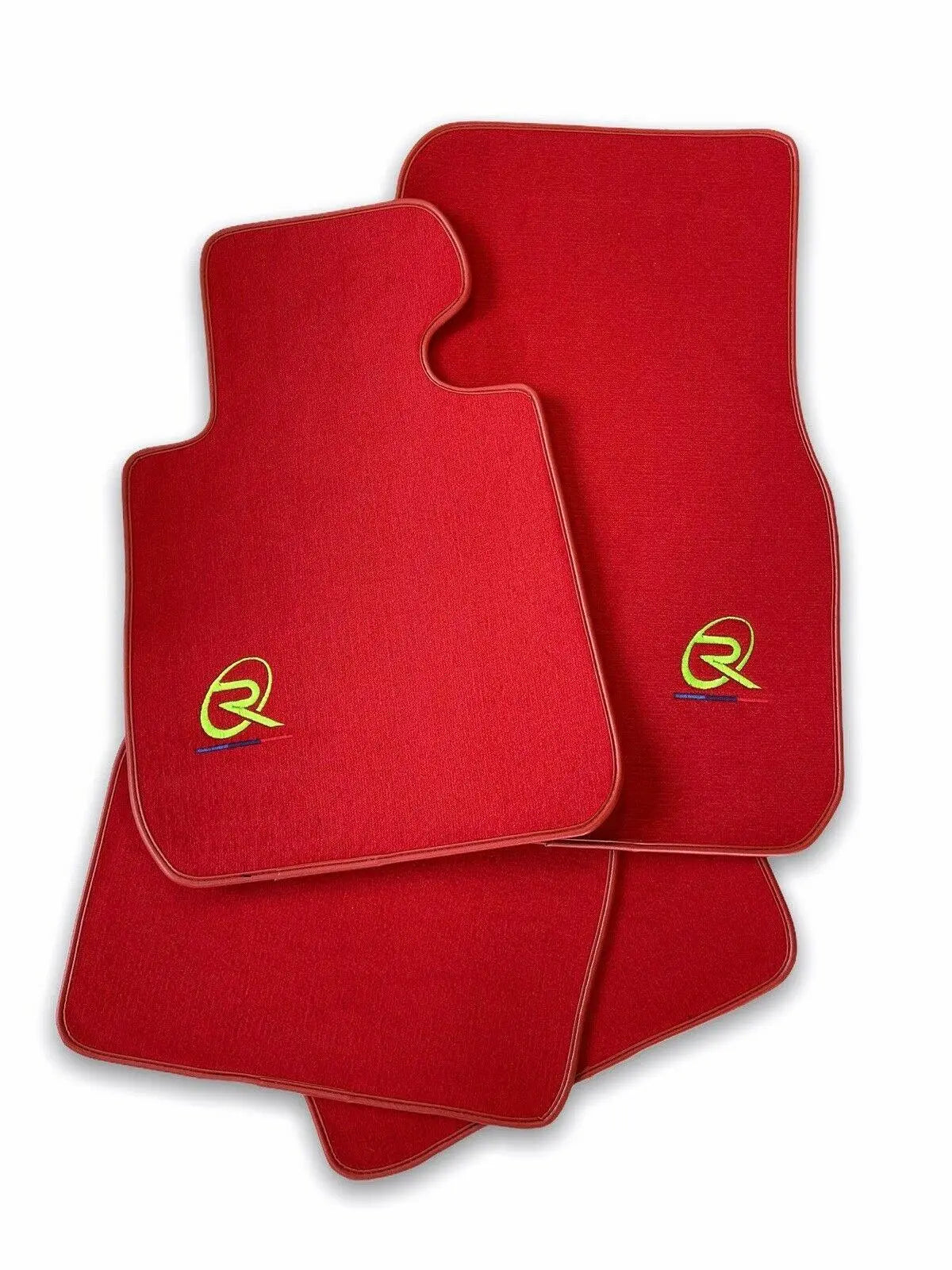 Red Floor Mats For BMW X5 Series E53 ROVBUT Brand Tailored Set Perfect Fit Green SNIP Collection - AutoWin