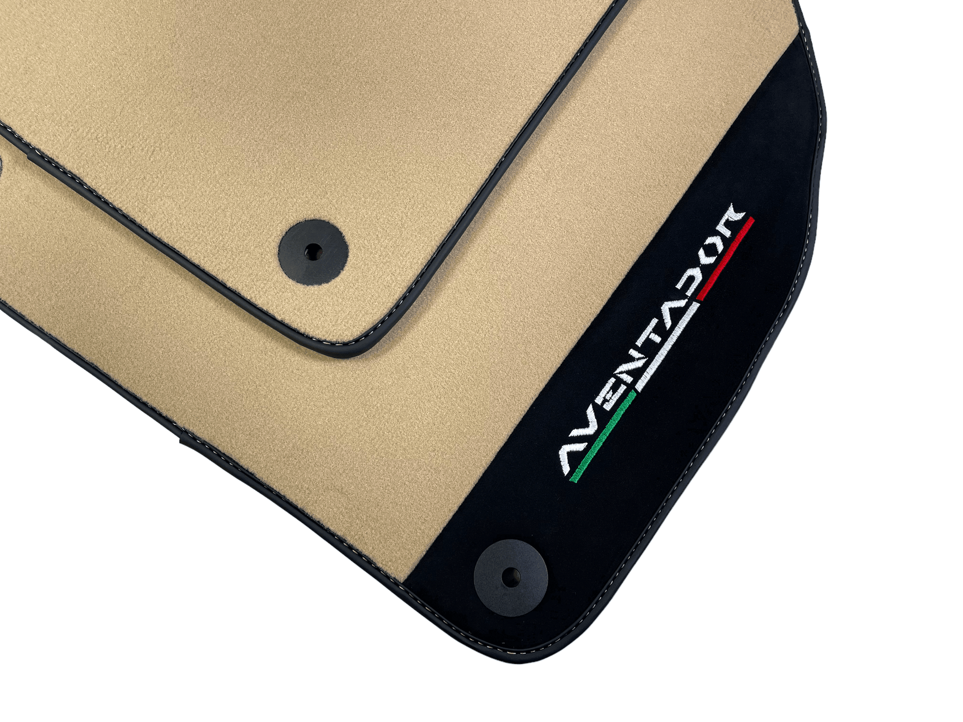 Beige Floor Mats for Lamborghini Aventador With Alcantara Leather - AutoWin