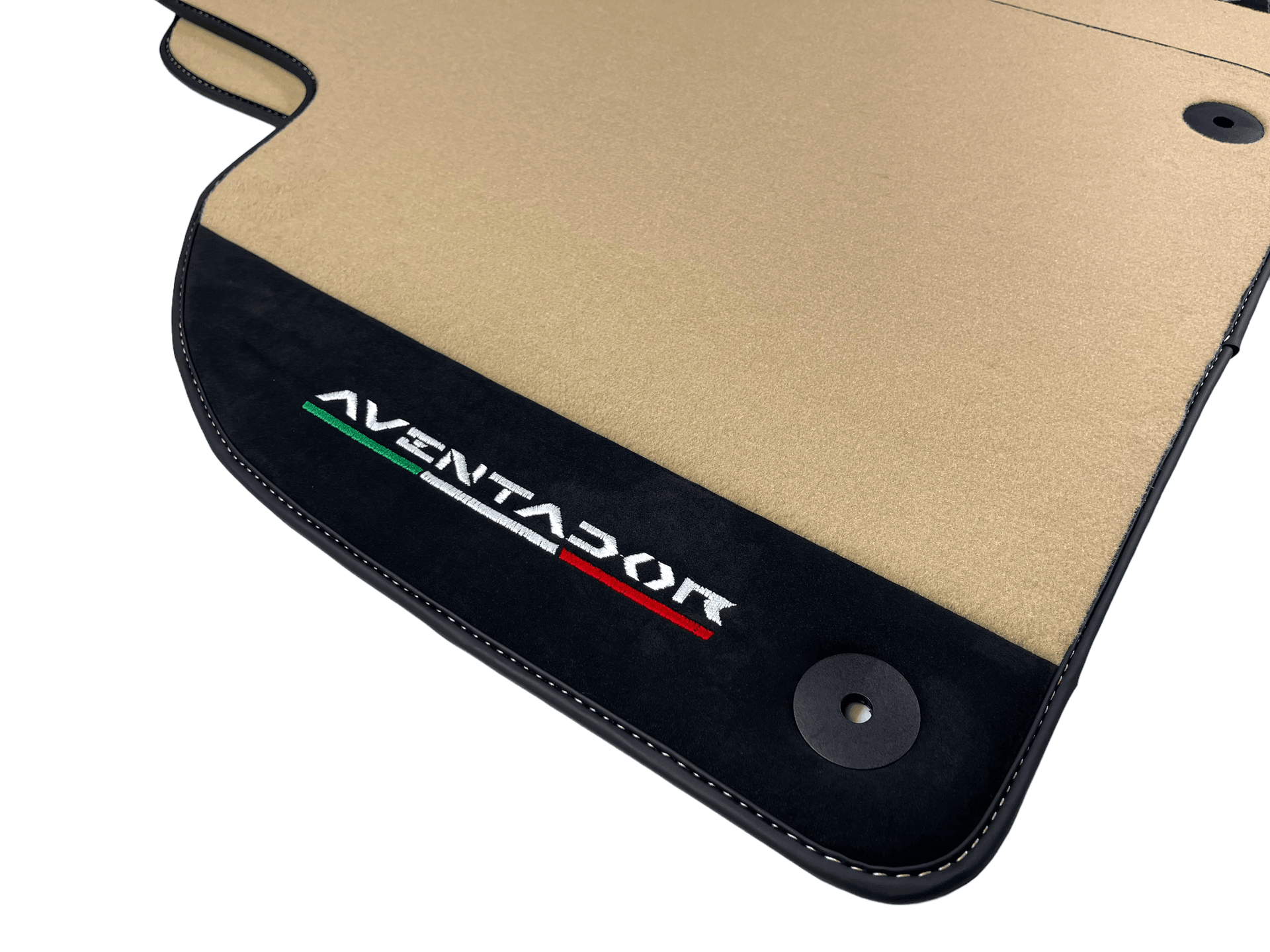 Beige Floor Mats for Lamborghini Aventador With Alcantara Leather - AutoWin