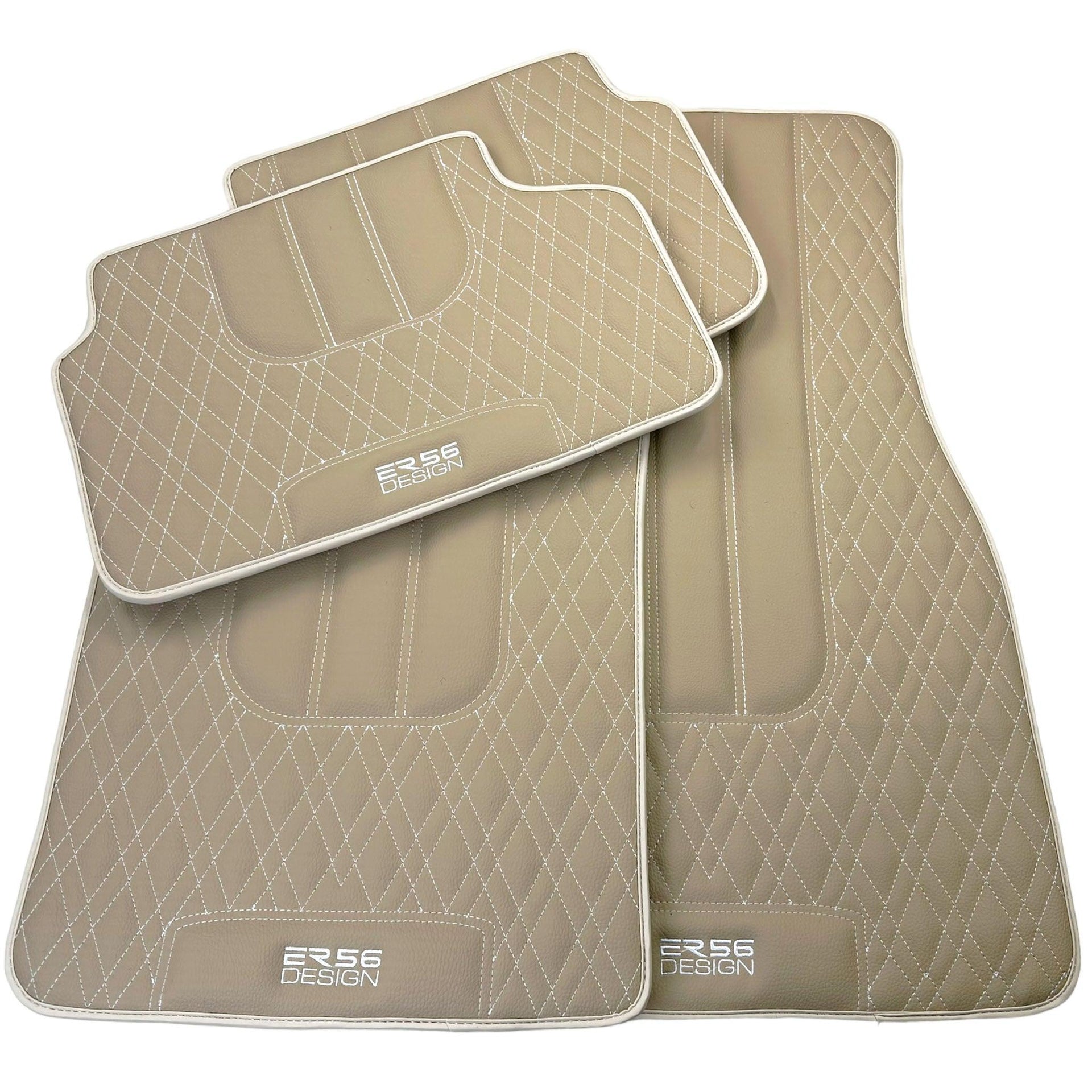 Beige Leather Floor Floor Mats For BMW 3 Series F36 Gran Coupe | - AutoWin