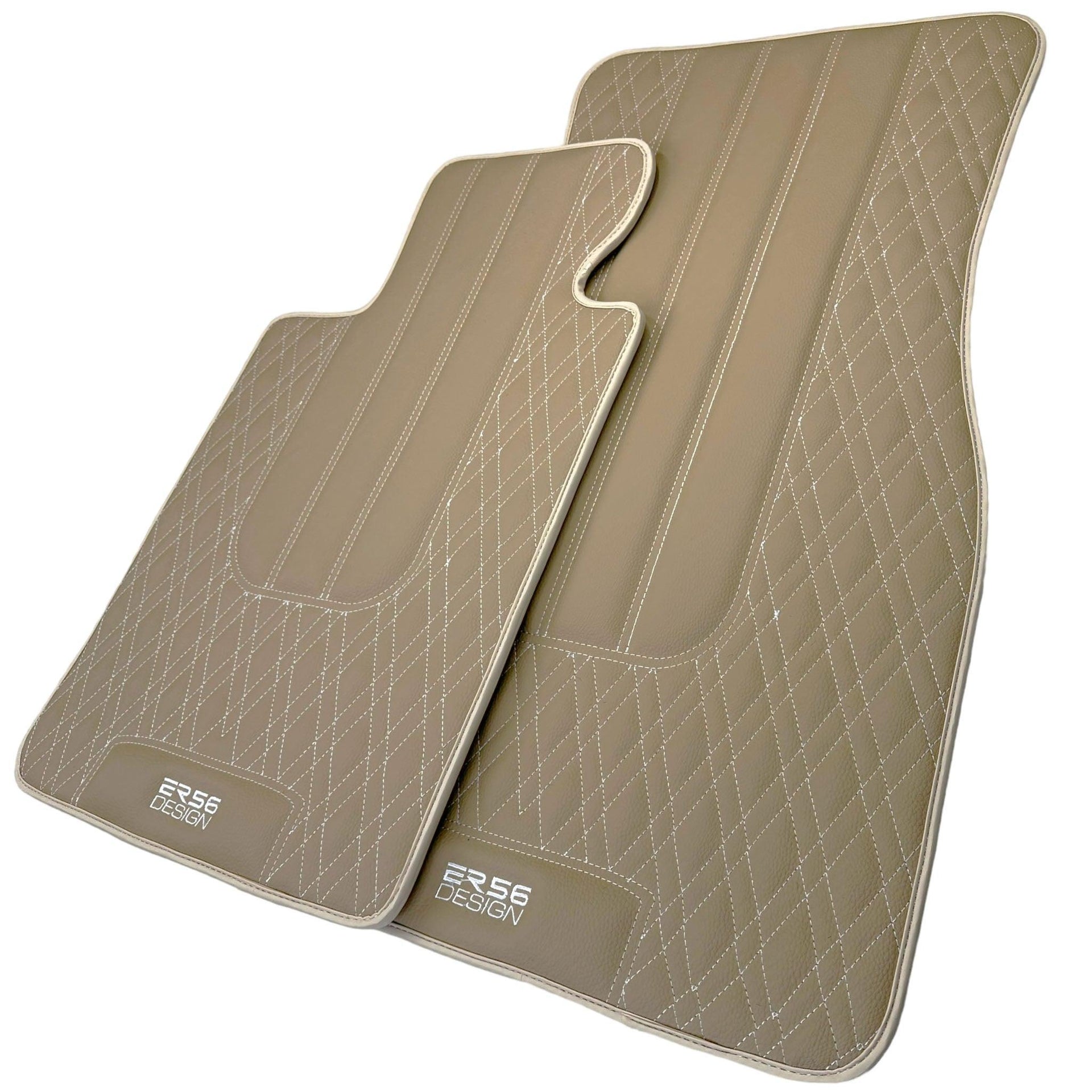 Beige Leather Floor Floor Mats For BMW M3 F80 Series AutoWin Brand - AutoWin