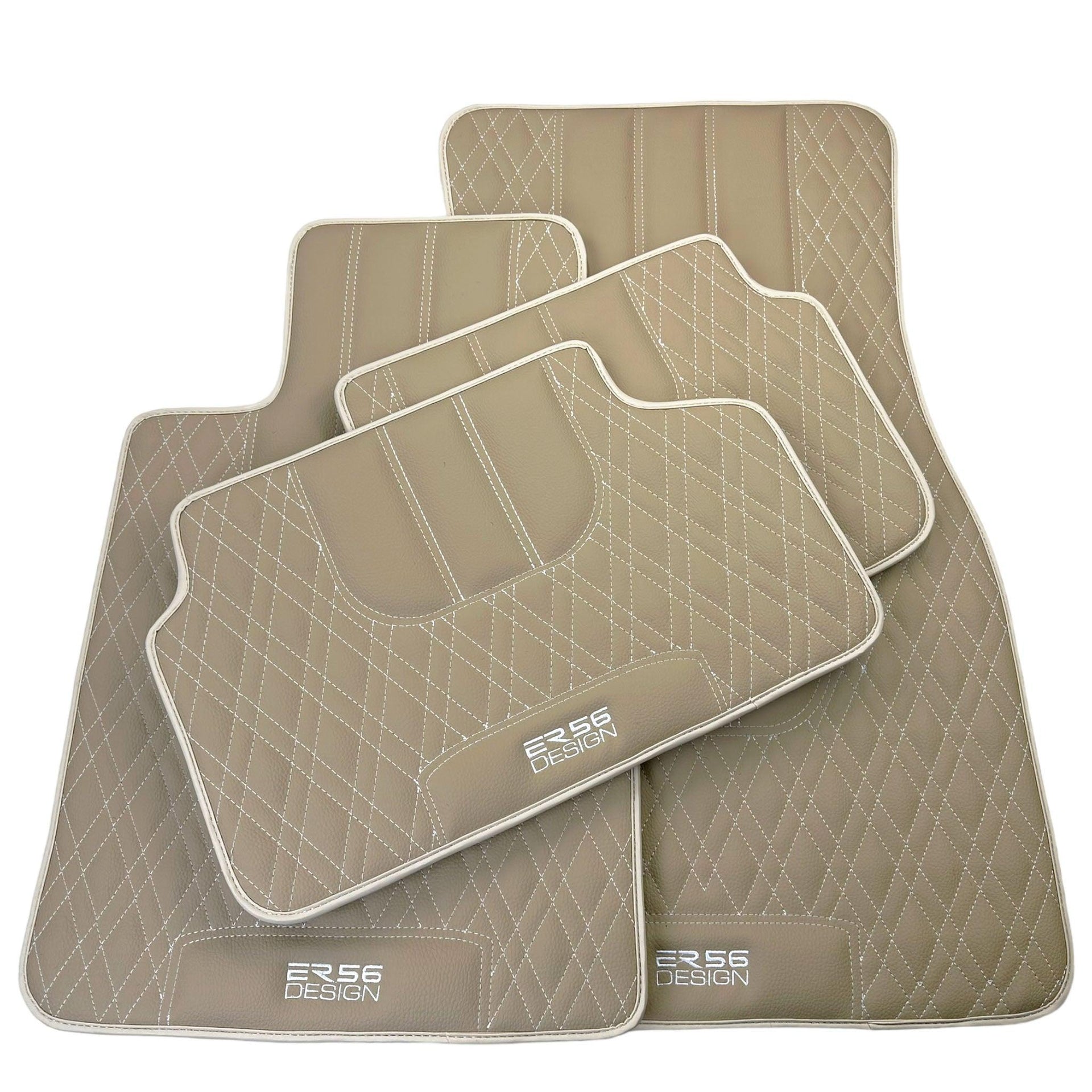 Beige Leather Floor Floor Mats For BMW M4 Series F83 AutoWin Brand - AutoWin