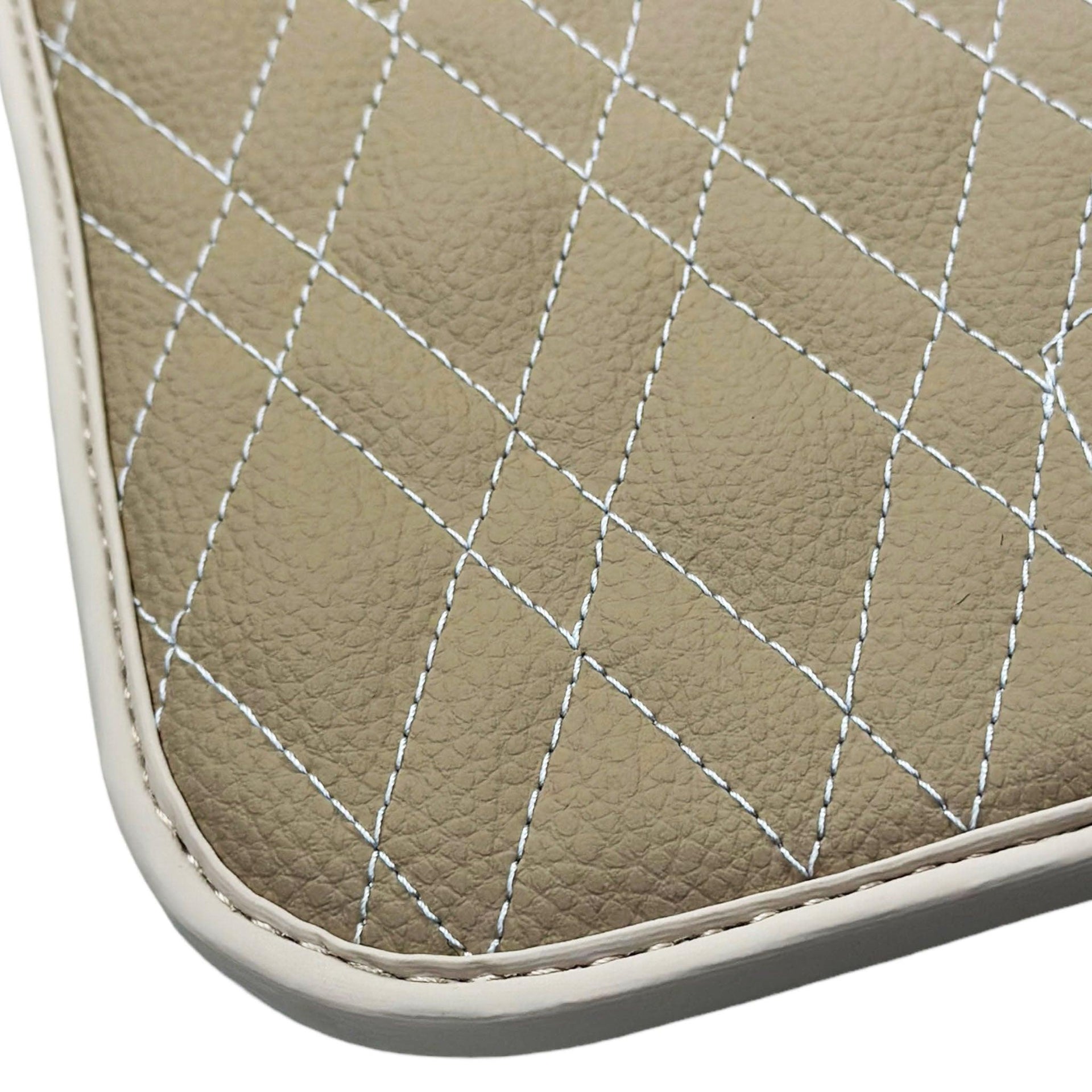 Beige Leather Floor Floor Mats For BMW M8 Series Convertible F91 AutoWin Brand - AutoWin