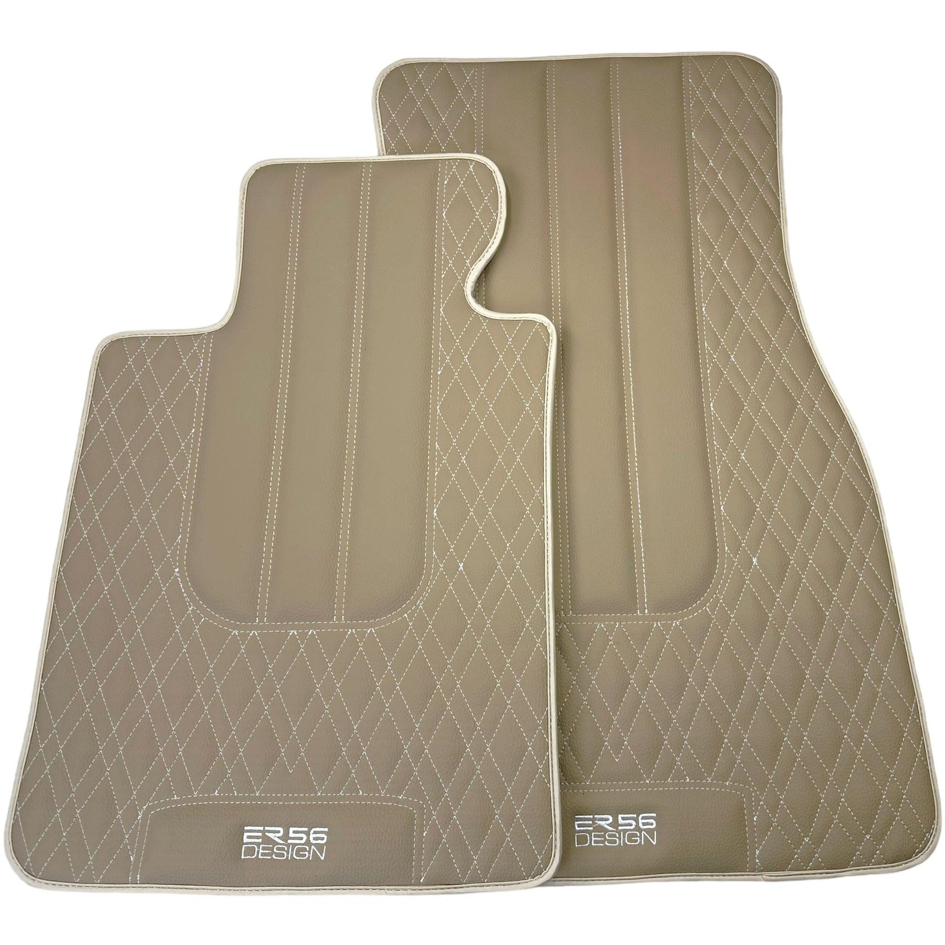Beige Leather Floor Floor Mats For BMW X6 Series E71 - AutoWin