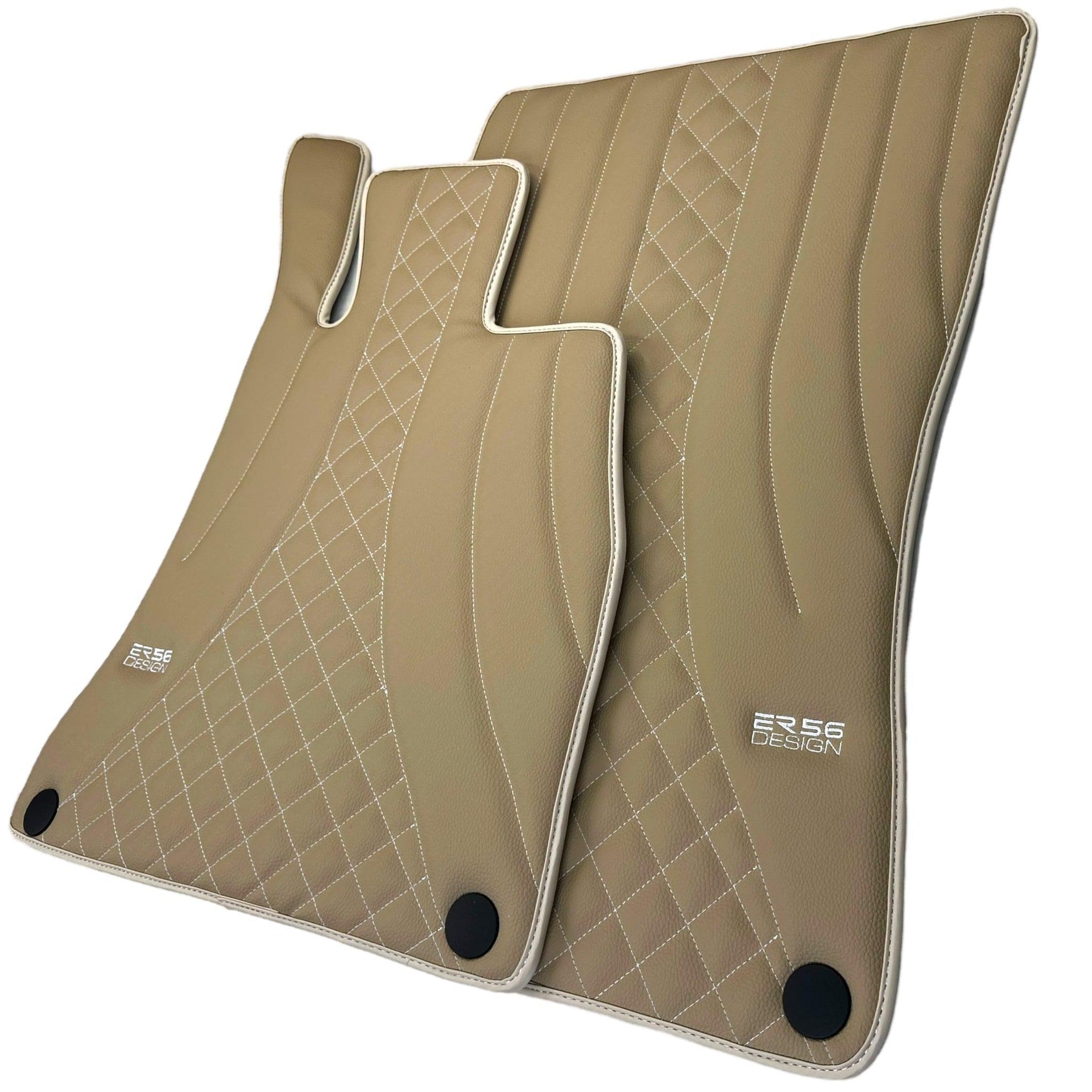 Beige Leather Floor Mats For Mercedes Benz E-Class W214 Sedan (2023-2024) | ER56 Design - AutoWin