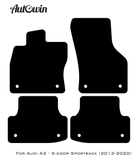 Black Floor Mats for Audi A3 - 5-door Sportback (2013-2020) | Fighter Jet Edition - AutoWin