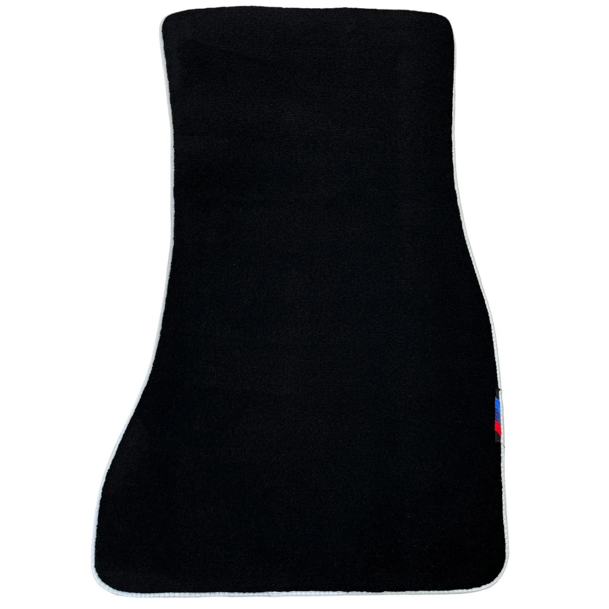 Black Floor Mats For BMW 1 Series E82 | White Trim - AutoWin