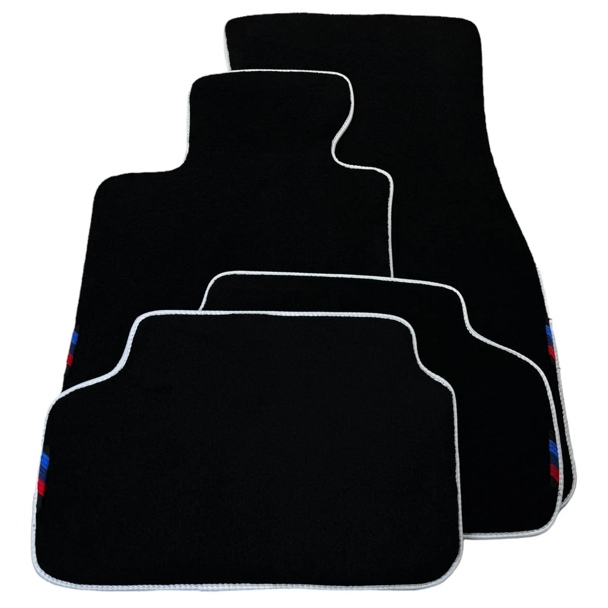 Black Floor Mats For BMW 1 Series E82 | White Trim - AutoWin