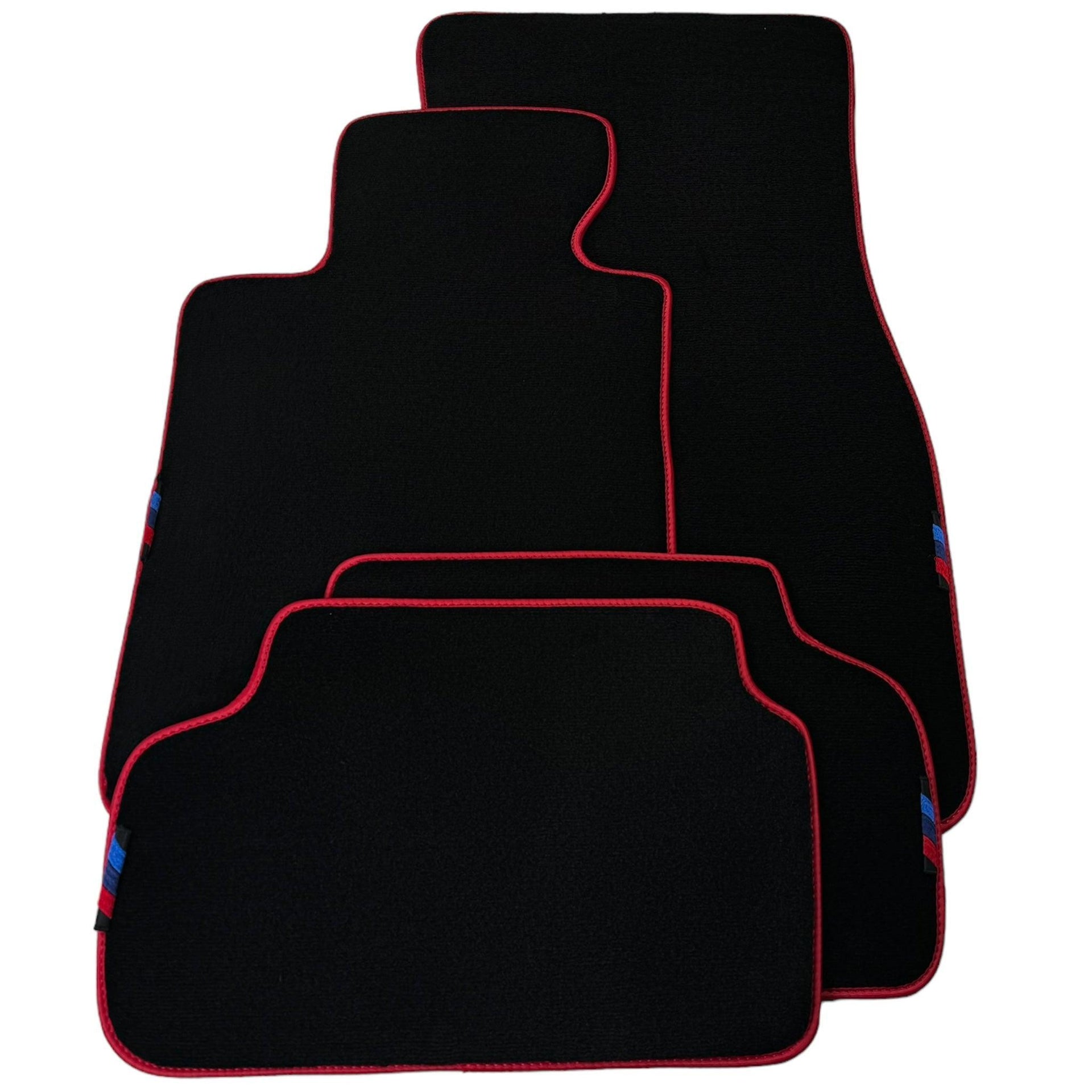 Black Floor Mats For BMW 1 Series E87 | Red Trim - AutoWin