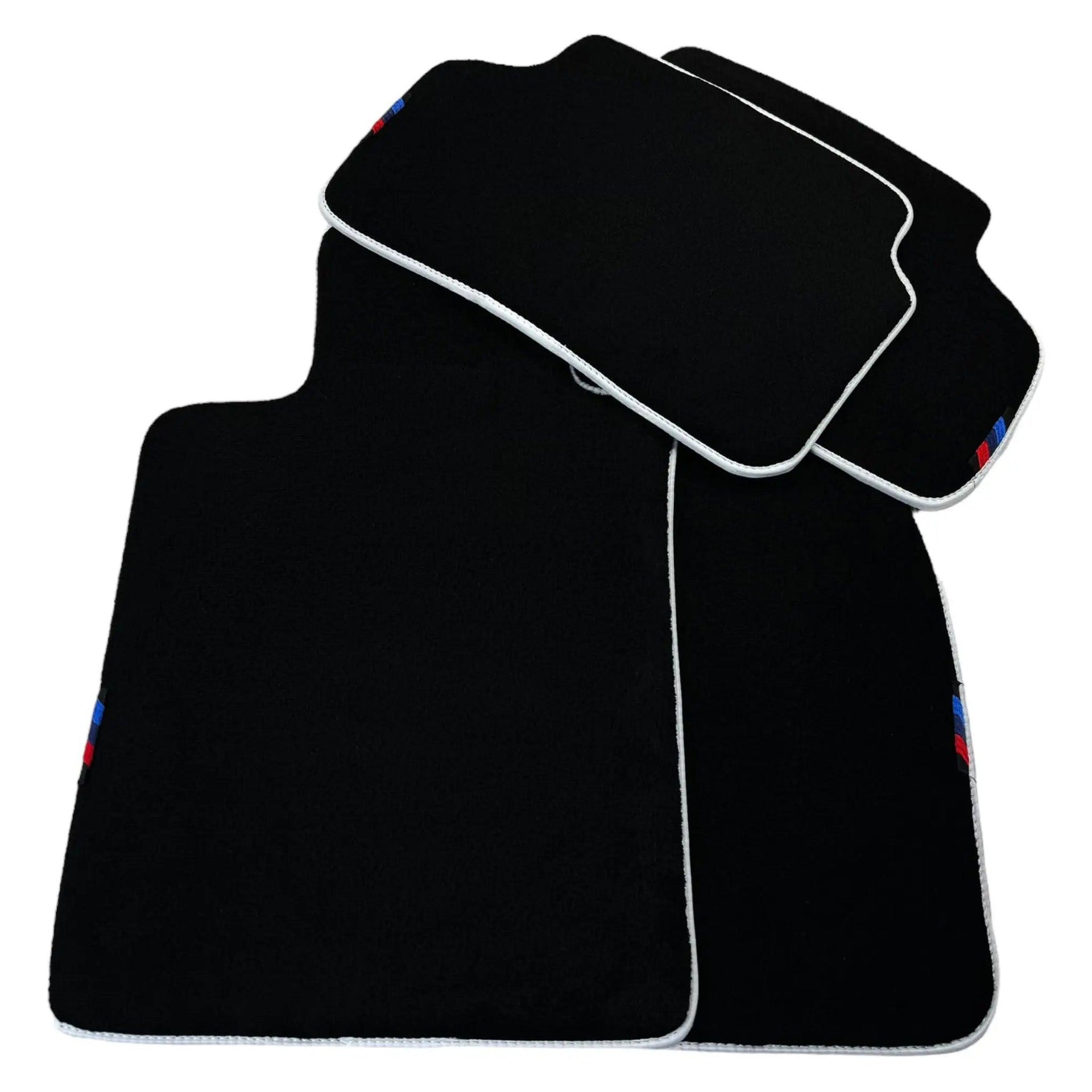 Black Floor Mats For BMW 1 Series F20 | White Trim - AutoWin