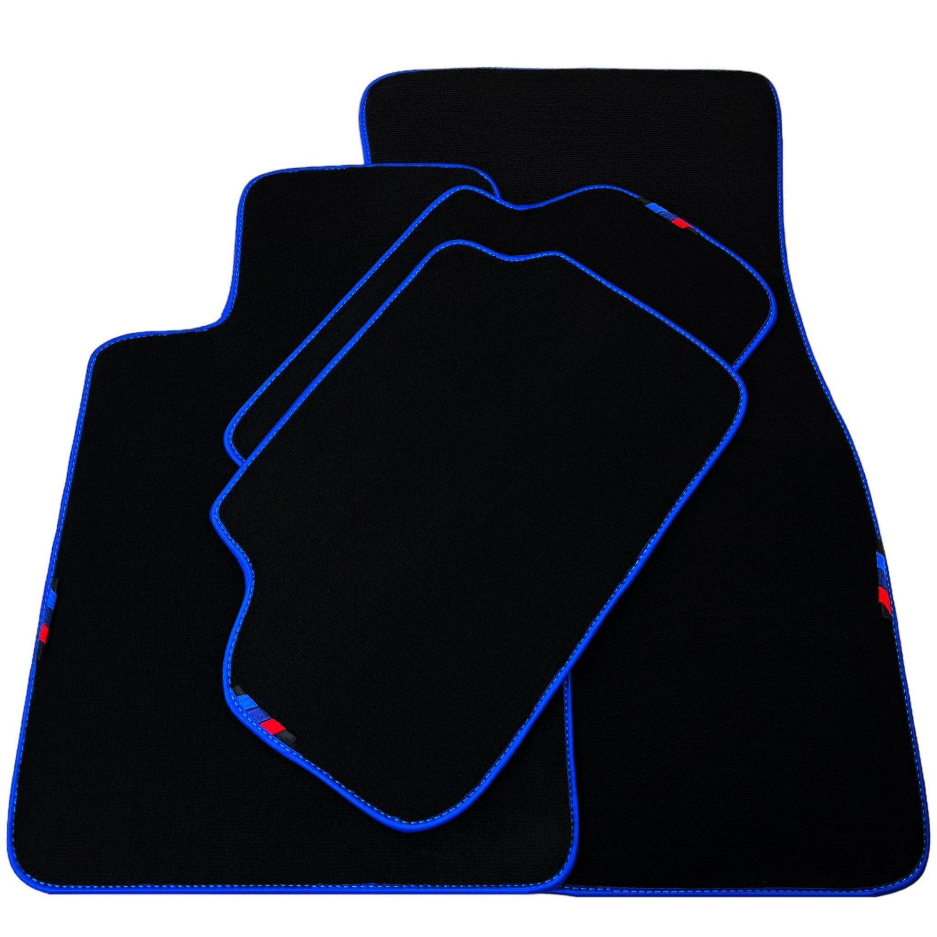 Black Floor Mats For BMW 2 Series F22 | Blue Trim - AutoWin