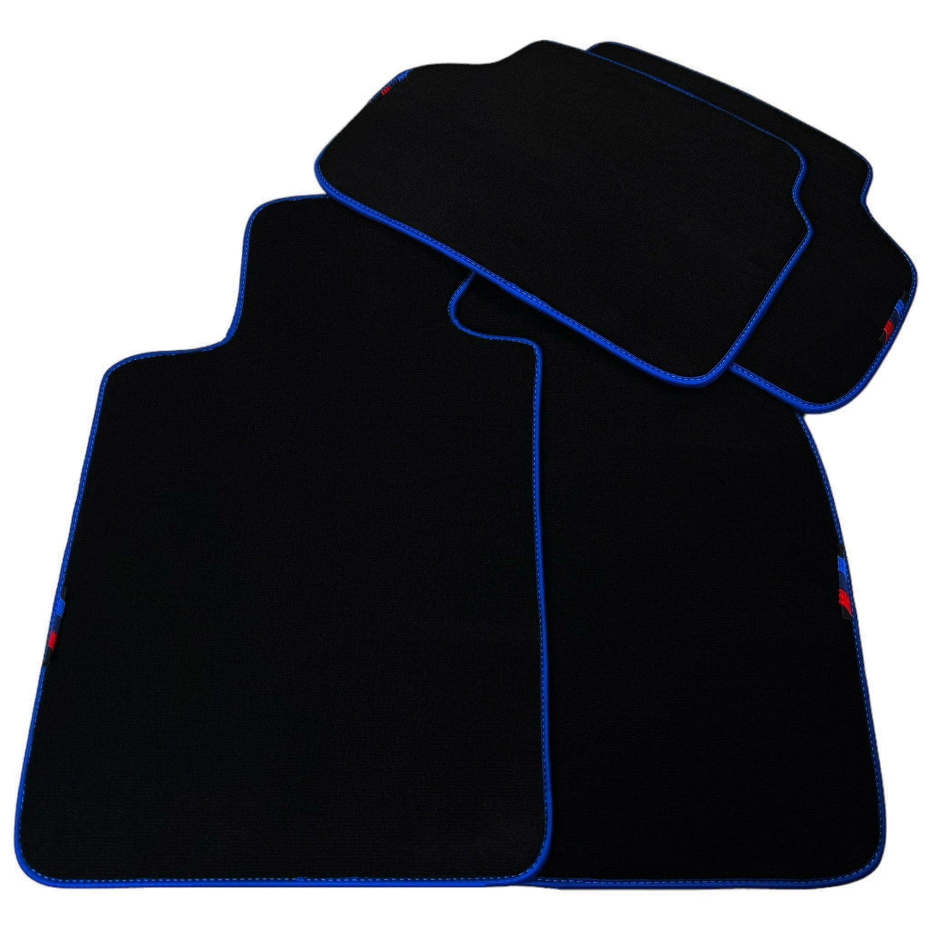 Black Floor Mats For BMW 2 Series F22 | Blue Trim - AutoWin