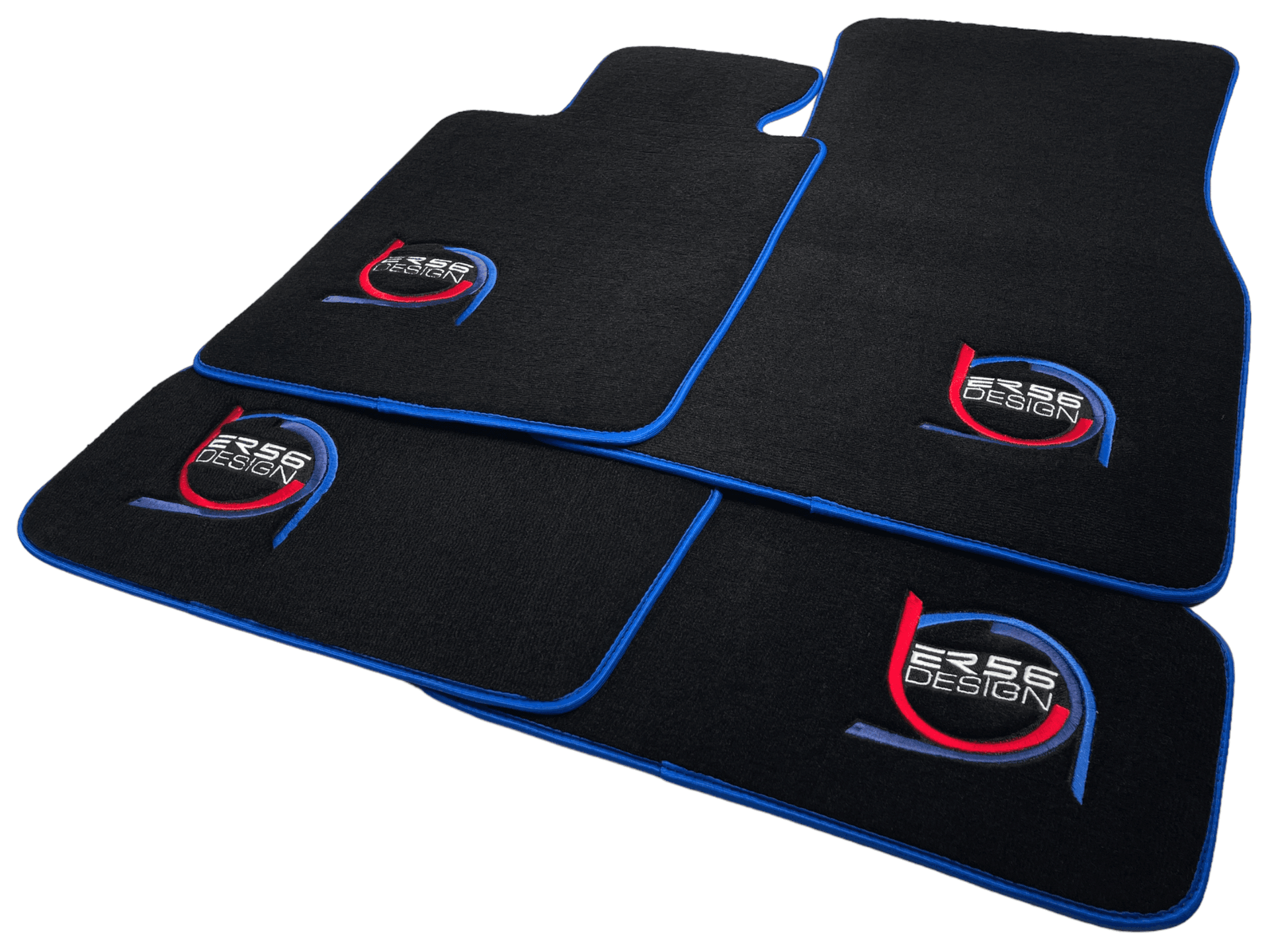 Black Floor Mats For BMW 2 Series G42 2-door Coupe ER56 Design Limited Edition Blue Trim - AutoWin