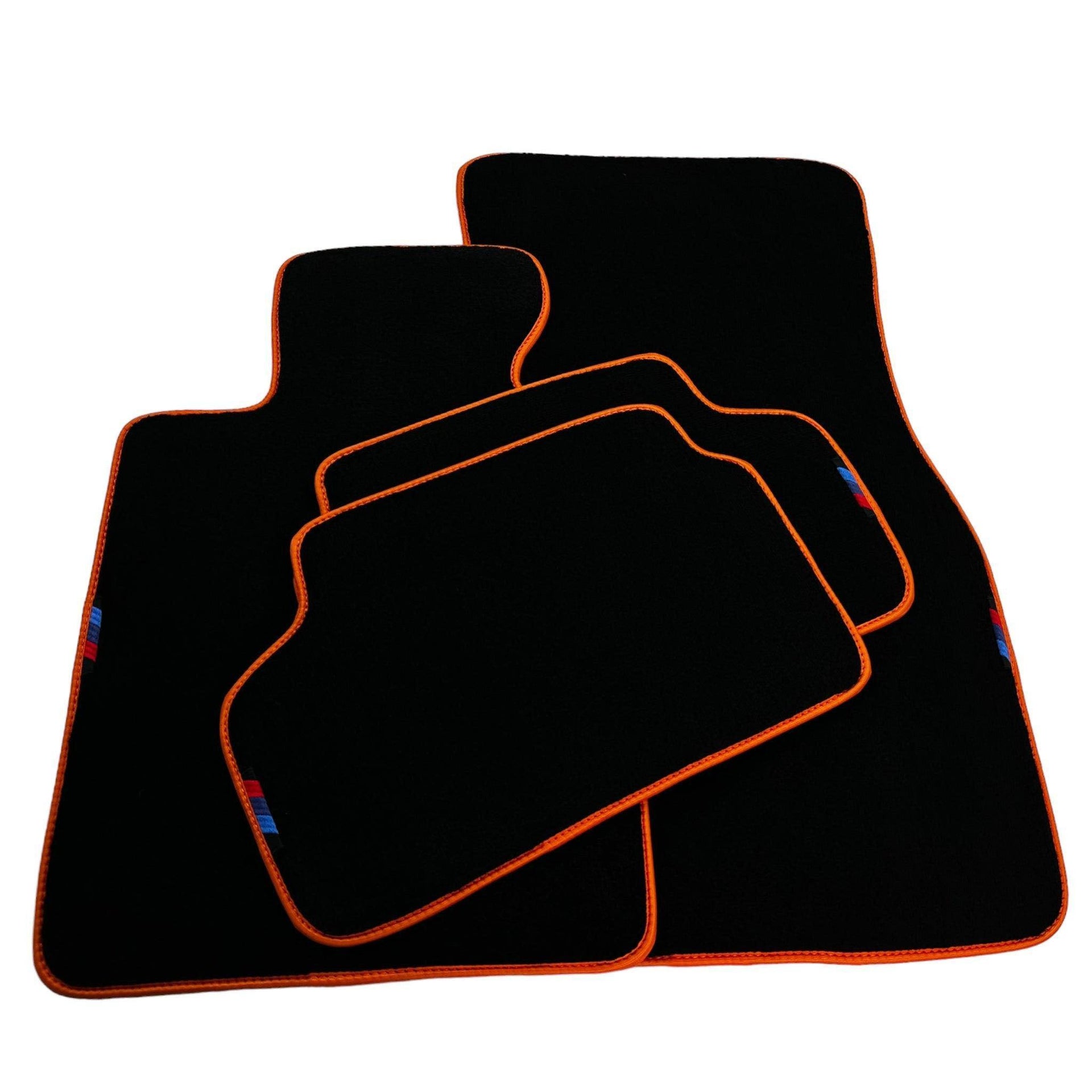 Black Floor Mats For BMW 6 Series F06 Gran Coupe | Orange Trim AutoWin Brand - AutoWin