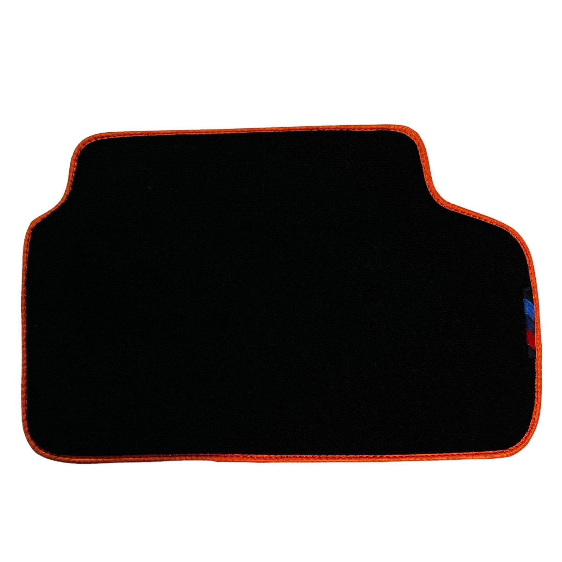 Black Floor Mats For BMW 7 Series F01 | Orange Trim AutoWin Brand - AutoWin
