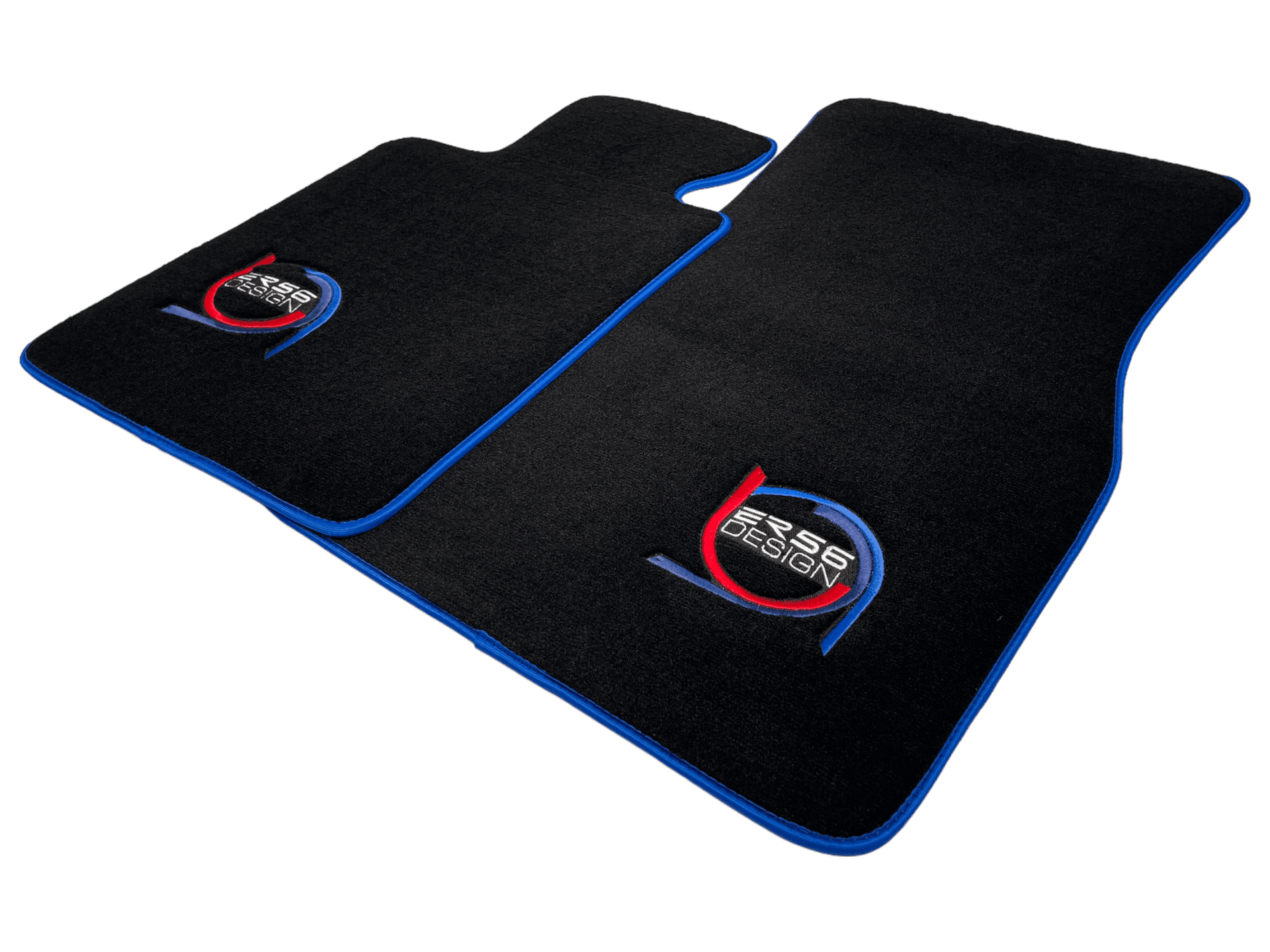 Black Floor Mats For BMW M3 E46 ER56 Design Limited Edition Blue Trim - AutoWin
