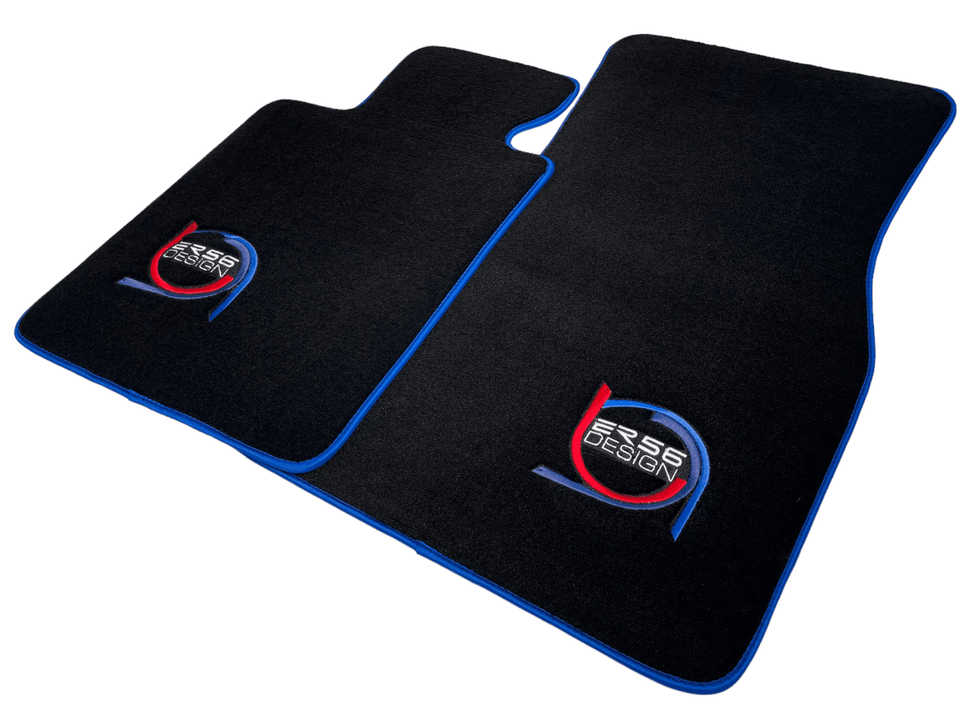Black Floor Mats For BMW M3 E46 ER56 Design Limited Edition Blue Trim - AutoWin