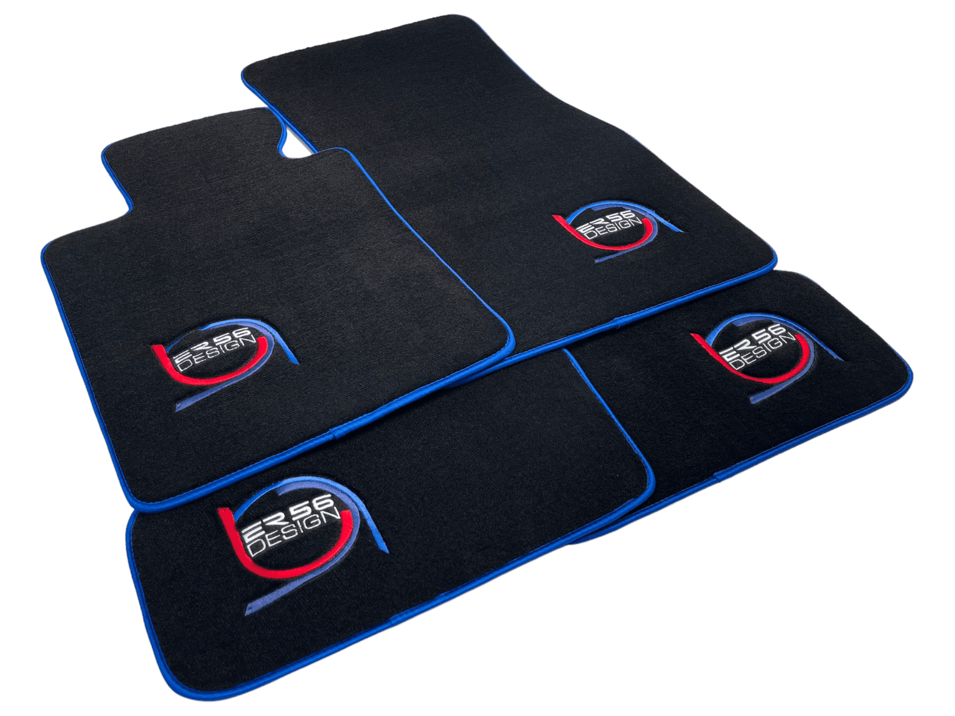 Black Floor Mats For BMW M3 E93 ER56 Design Limited Edition Blue Trim - AutoWin