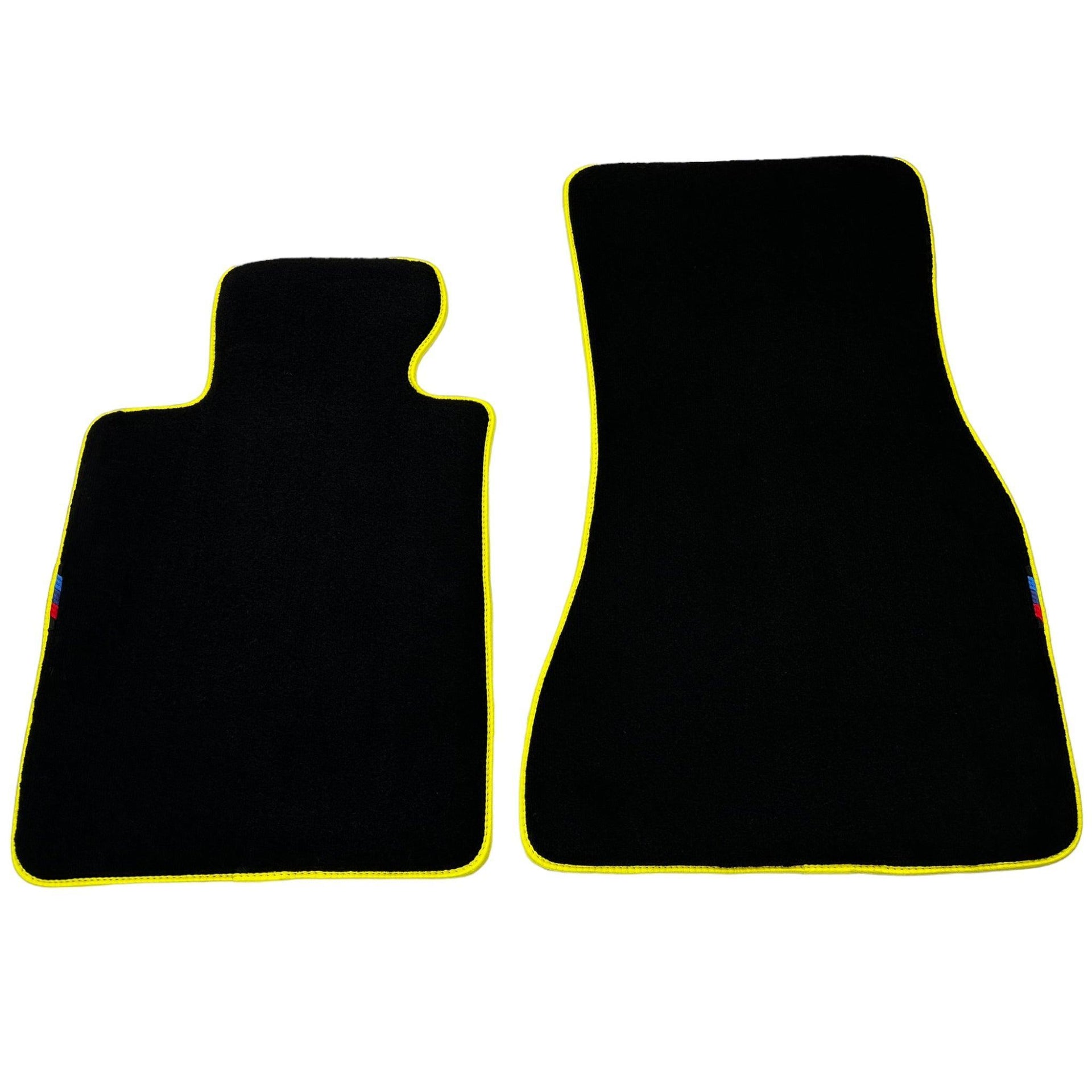 Black Floor Mats For BMW M3 F80 Series | Yellow Trim AutoWin Brand - AutoWin