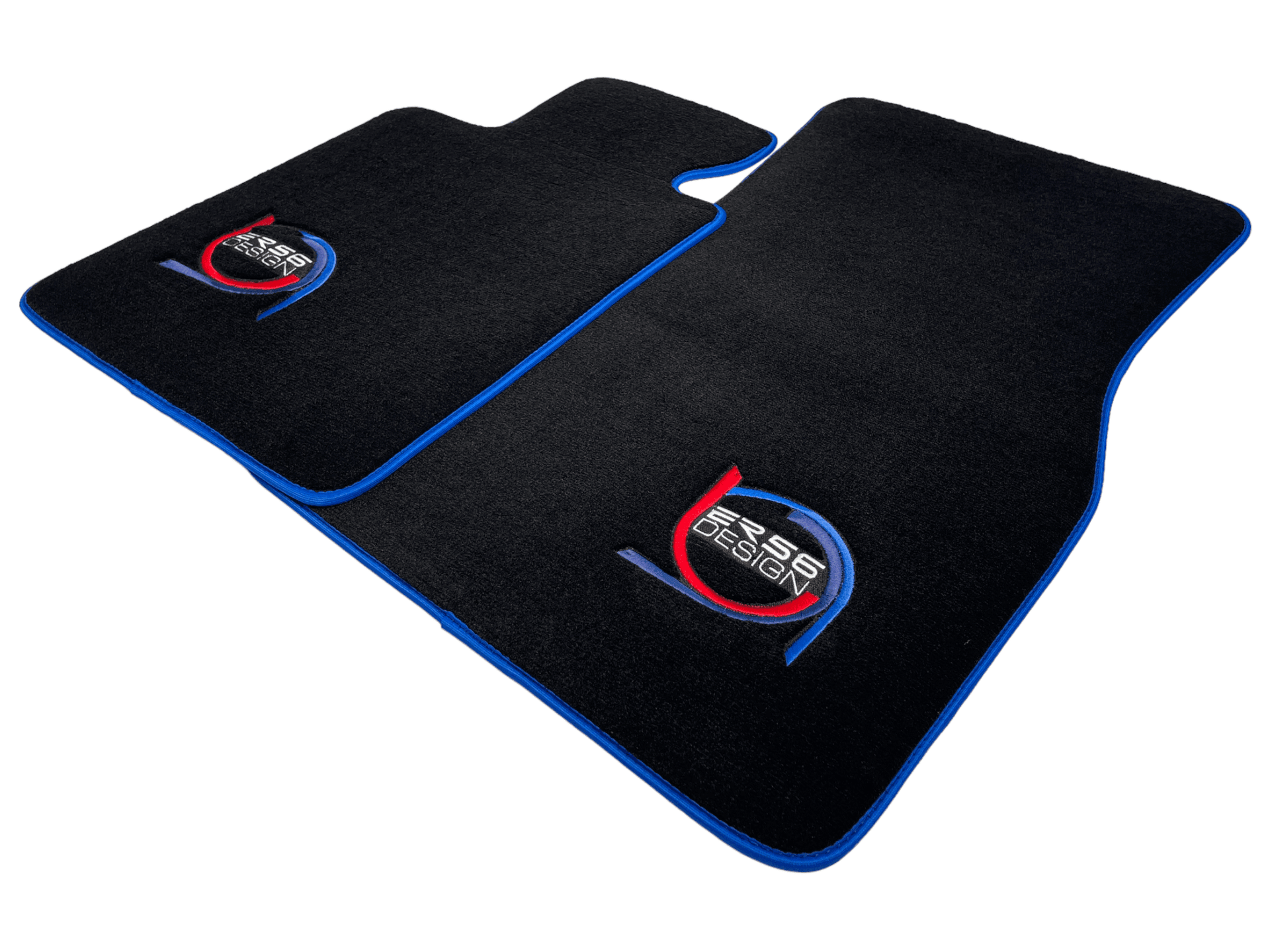 Black Floor Mats For BMW M6 F12 Convertible ER56 Design Limited Edition Blue Trim - AutoWin
