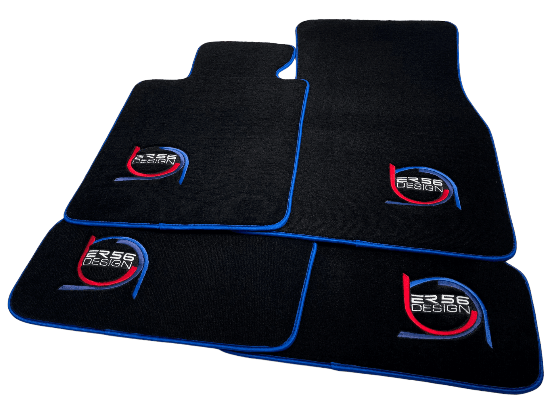 Black Floor Mats For BMW M8 F93 4-door Gran Coupe ER56 Design Limited Edition Blue Trim - AutoWin