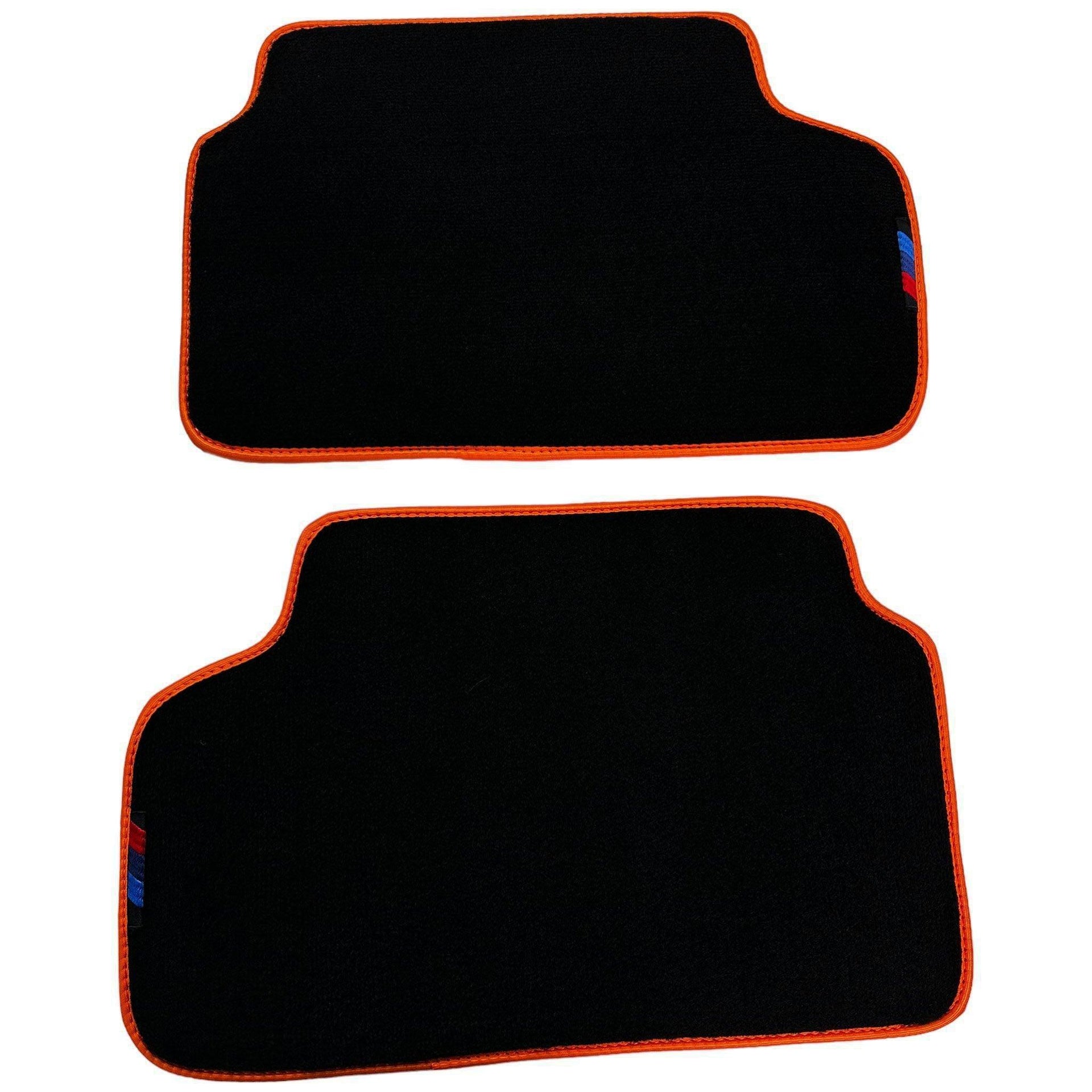 Black Floor Mats For BMW X1 Series E84 | Orange Trim - AutoWin