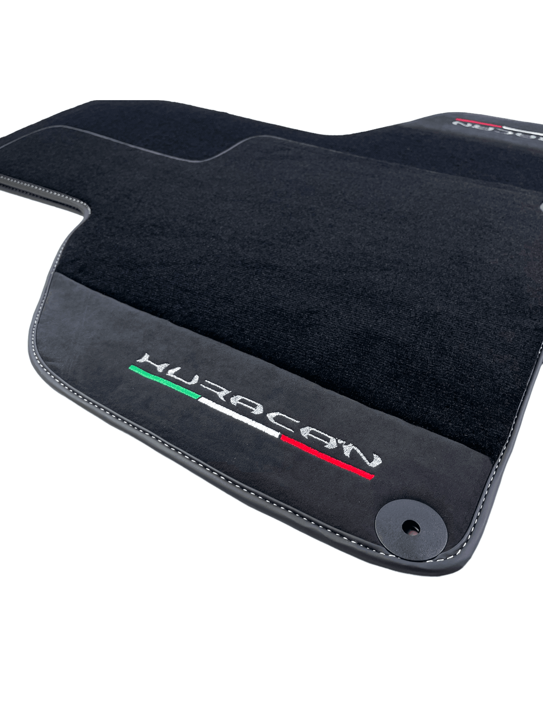 Black Carpet Floor Mats for Lamborghini Huracan with Alcantara Leather - AutoWin