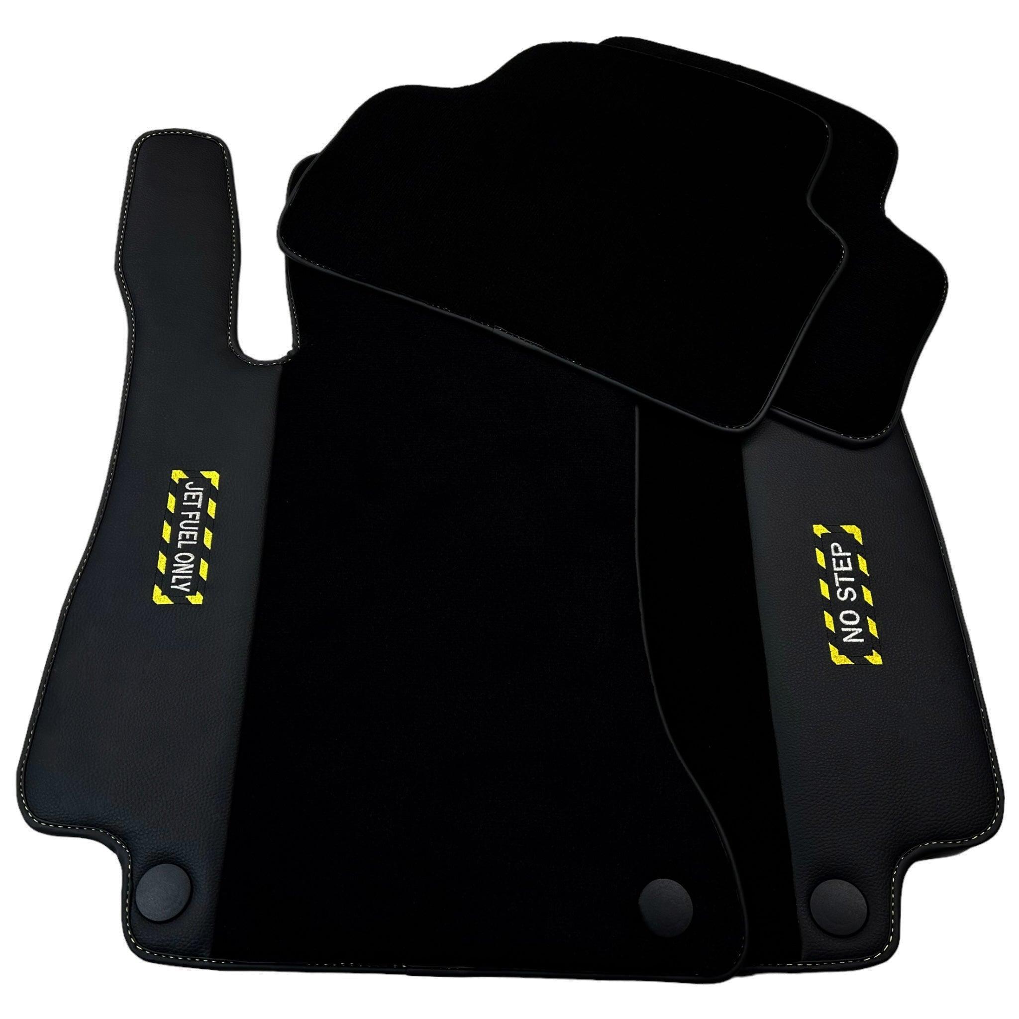 Black Floor Mats For Mercedes Benz V-Class 447 Front (2019-2023) | Fighter Jet Edition - AutoWin