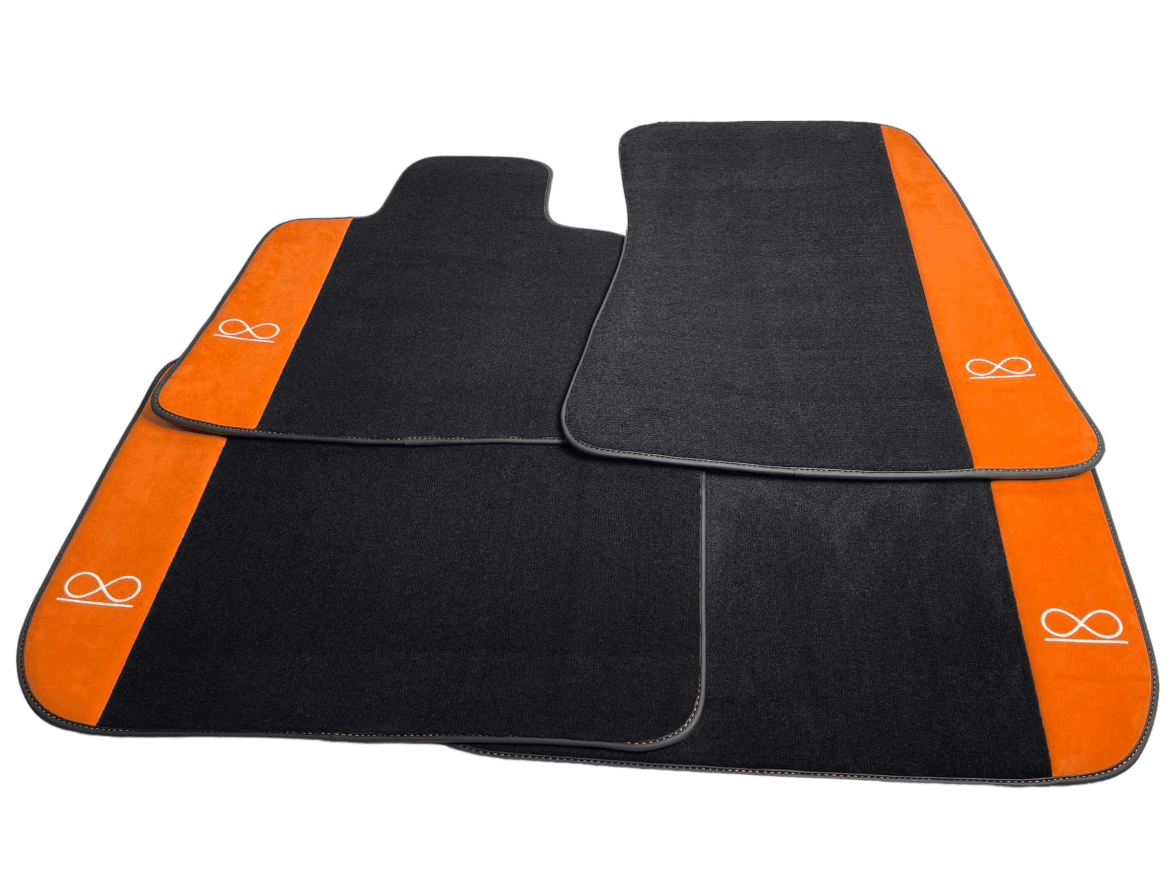 Black Floor Mats For Rolls Royce Black Badge Dawn Alcantara Leather - AutoWin