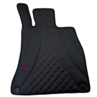 Black Leather Floor Mats For Mercedes Benz E-Class S124 Estate (1985-1996) | ER56 Design - AutoWin